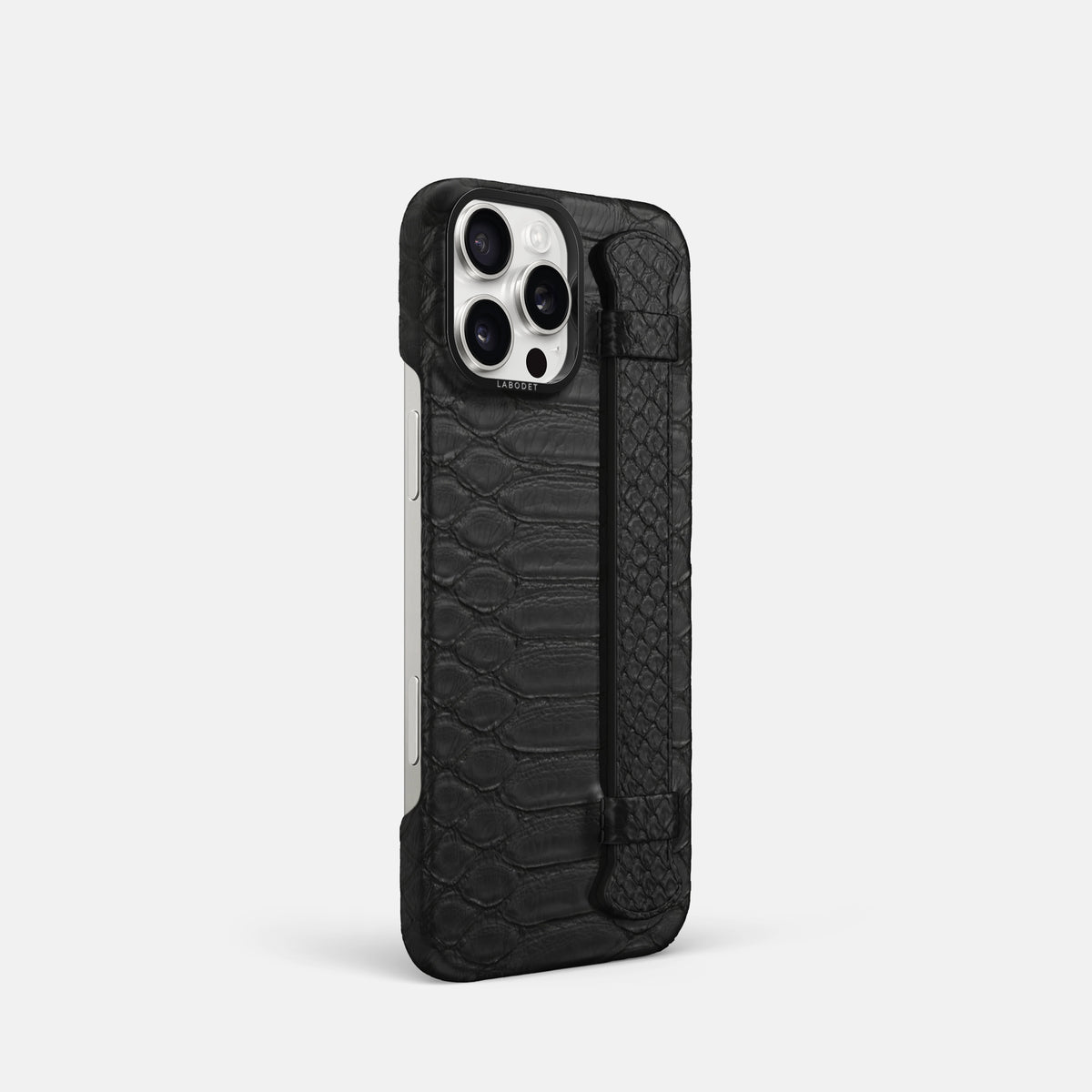 Black iPhone 16 Pro Handle Case Python with Black Metal -2 | Black-Black