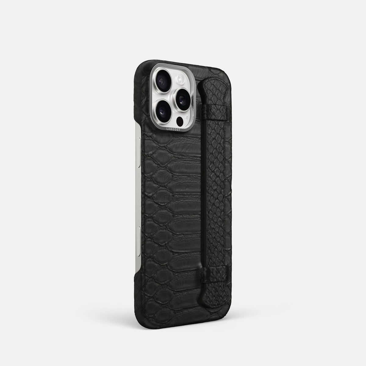 Black iPhone 16 Pro Handle Case Python with Steel Metal -2 | Black-Steel