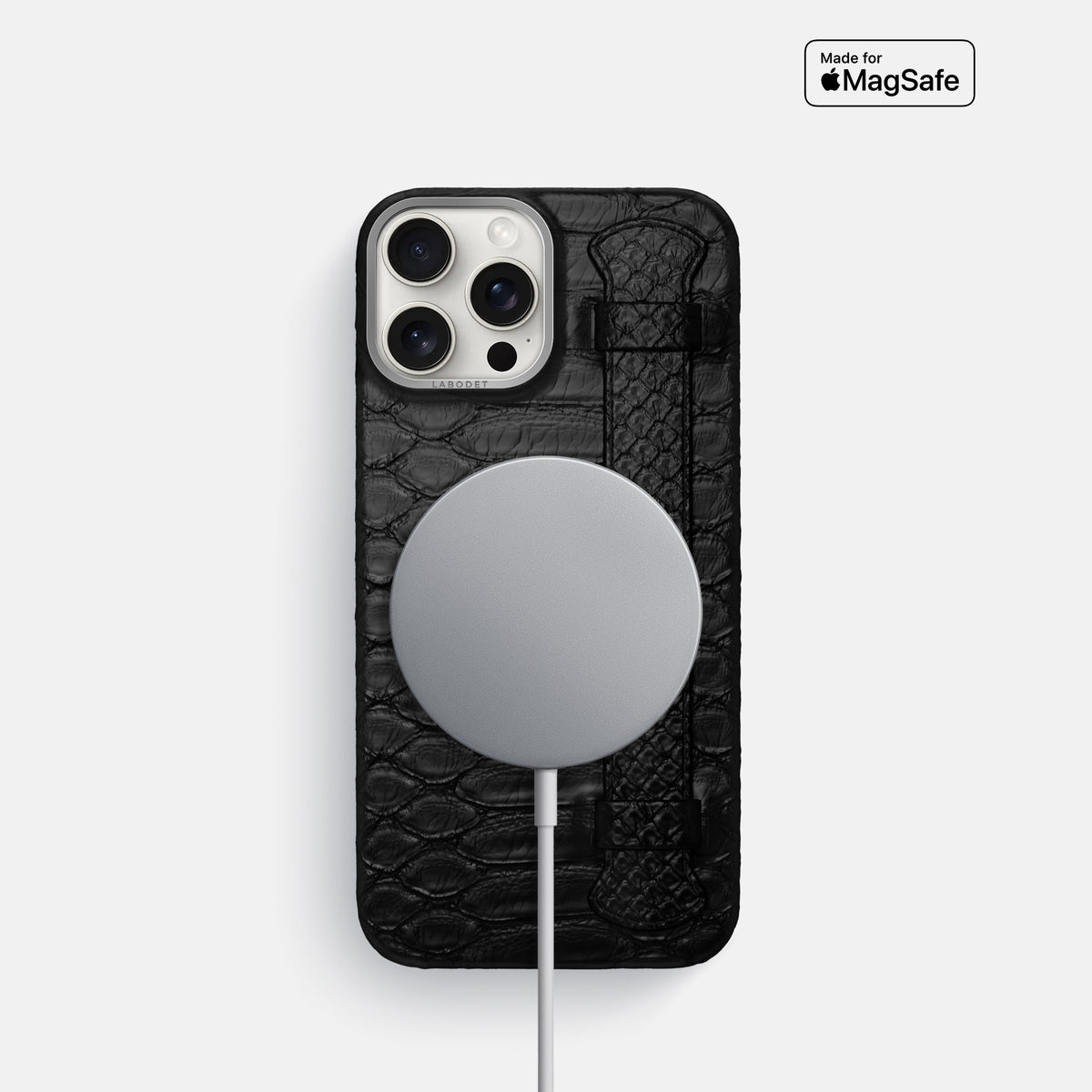 Black iPhone 16 Pro Handle Case Python with Steel Metal -5 | Black-Steel