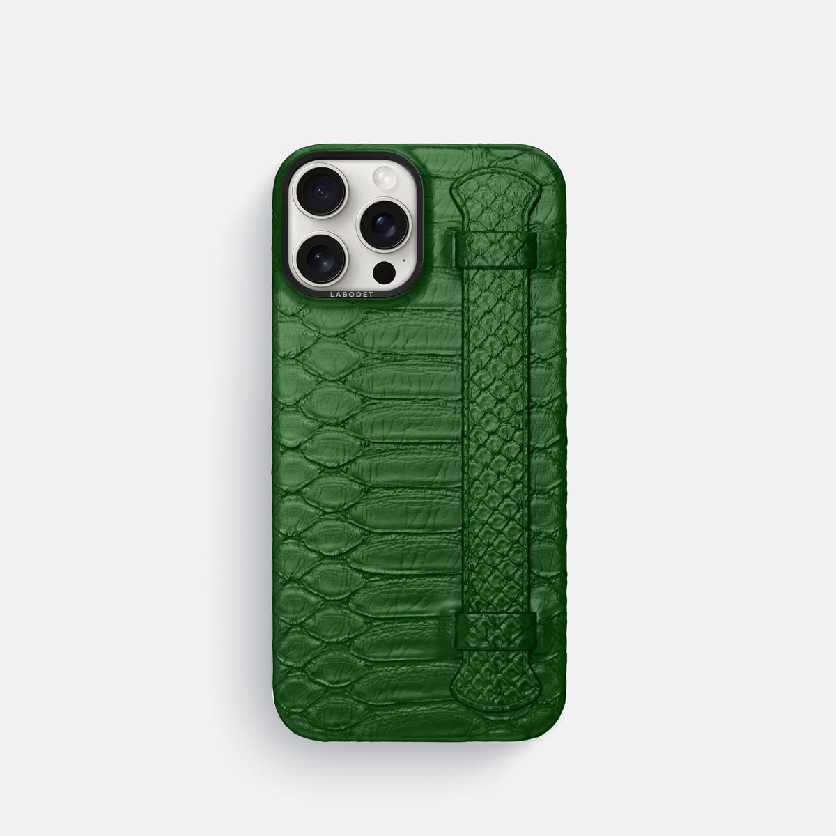 Green iPhone 16 Pro Handle Case Python with Black Metal -1 | Green-Black