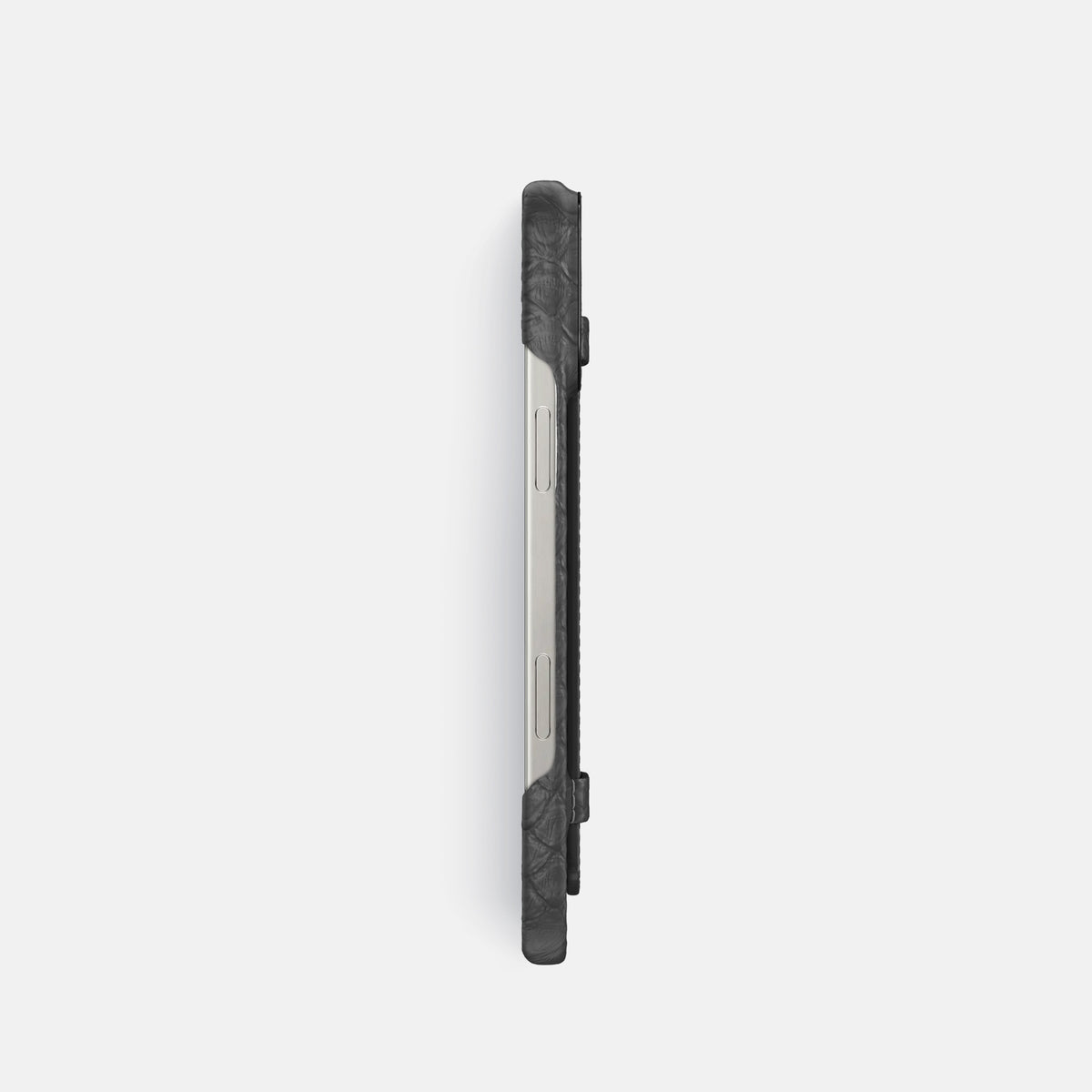 Grey iPhone 16 Pro Handle Case Python with Black Metal -3 | Grey-Black