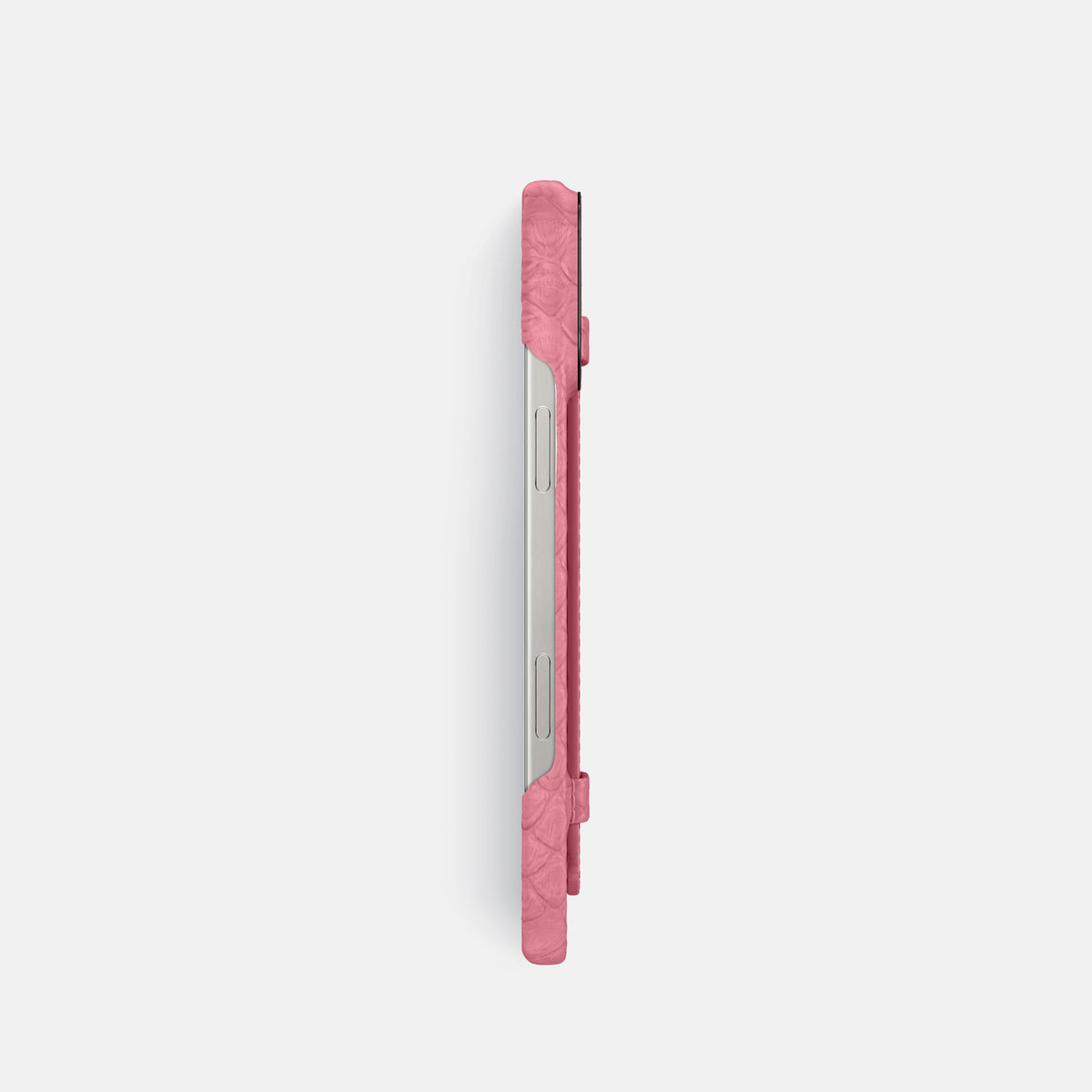 Pink iPhone 16 Pro Handle Case Python with Black Metal -3 | Pink-Black