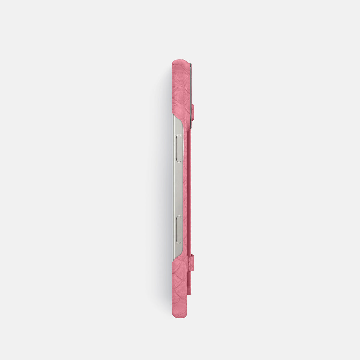 Pink iPhone 16 Pro Handle Case Python with Steel Metal -3 | Pink-Steel