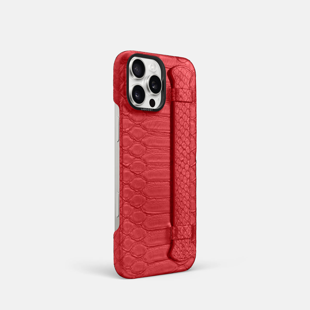 Red iPhone 16 Pro Handle Case Python with Black Metal -2 | Red-Black