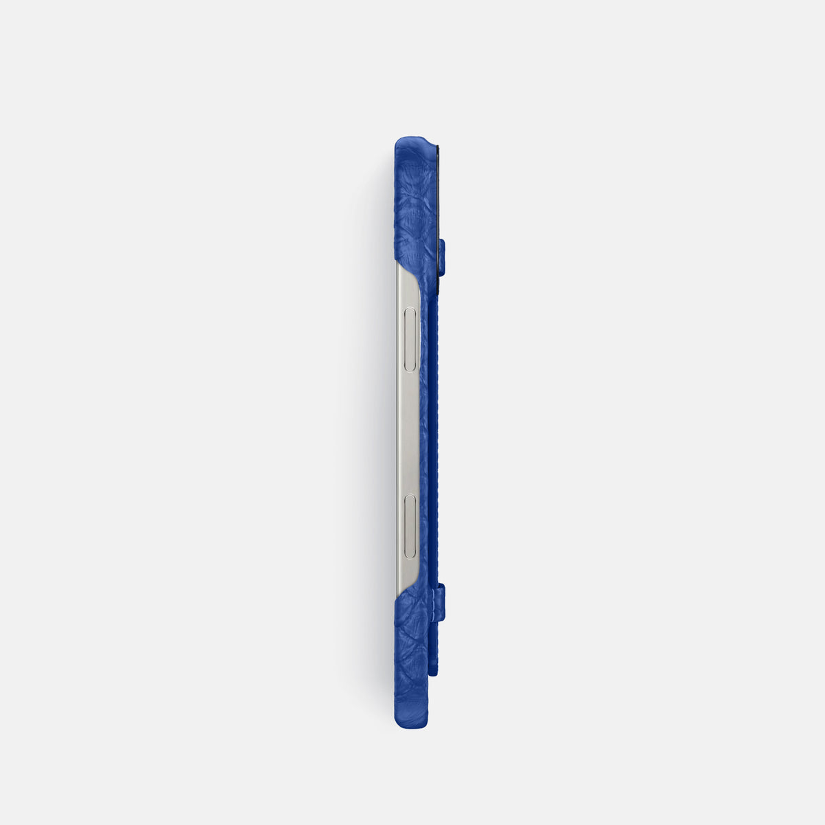 Royal Blue iPhone 16 Pro Handle Case Python with Black Metal -3 | Royal-Blue-Black