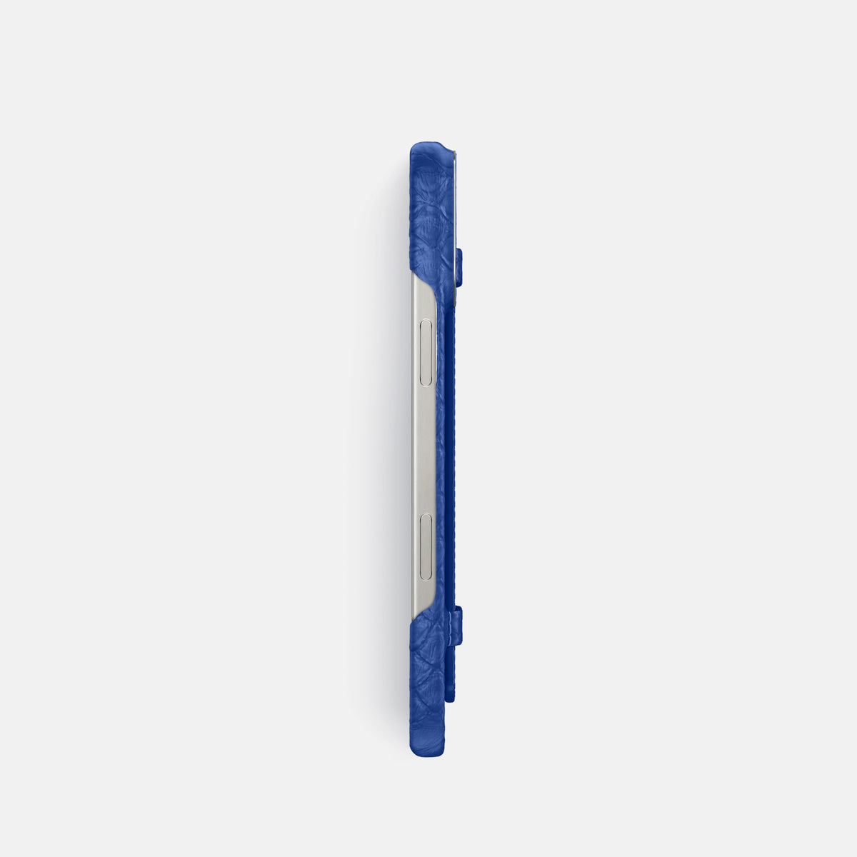 Royal Blue iPhone 16 Pro Handle Case Python with Steel Metal -3 | Royal-Blue-Steel