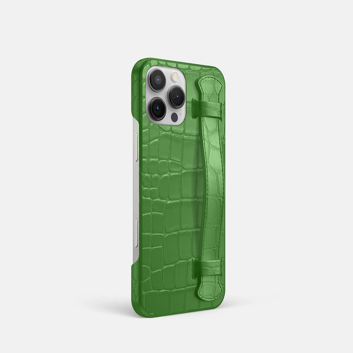 Apple-Green iPhone 16 Pro Slim Handle Case Alligator -2 | Apple-Green