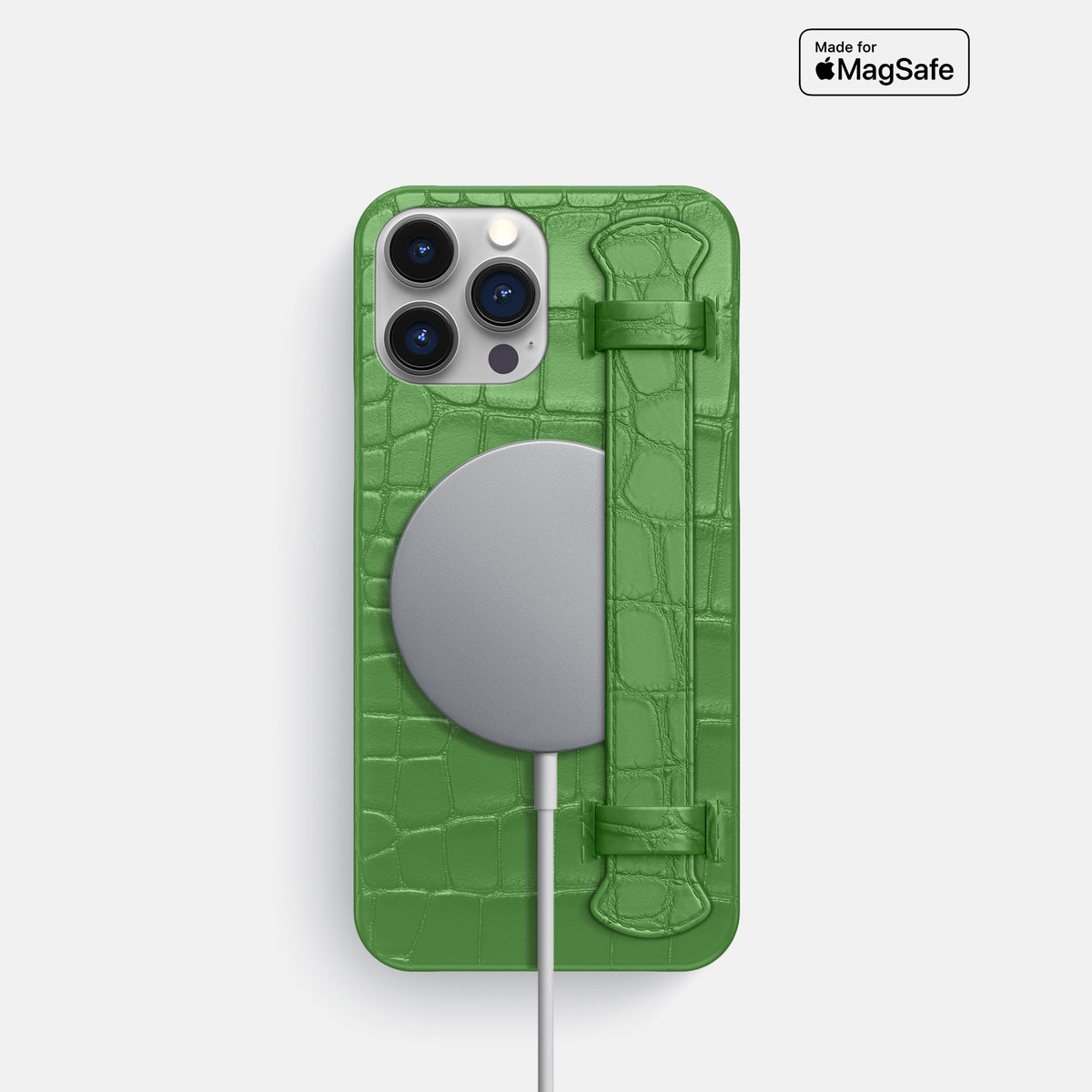 Apple-Green iPhone 16 Pro Slim Handle Case Alligator -4 | Apple-Green