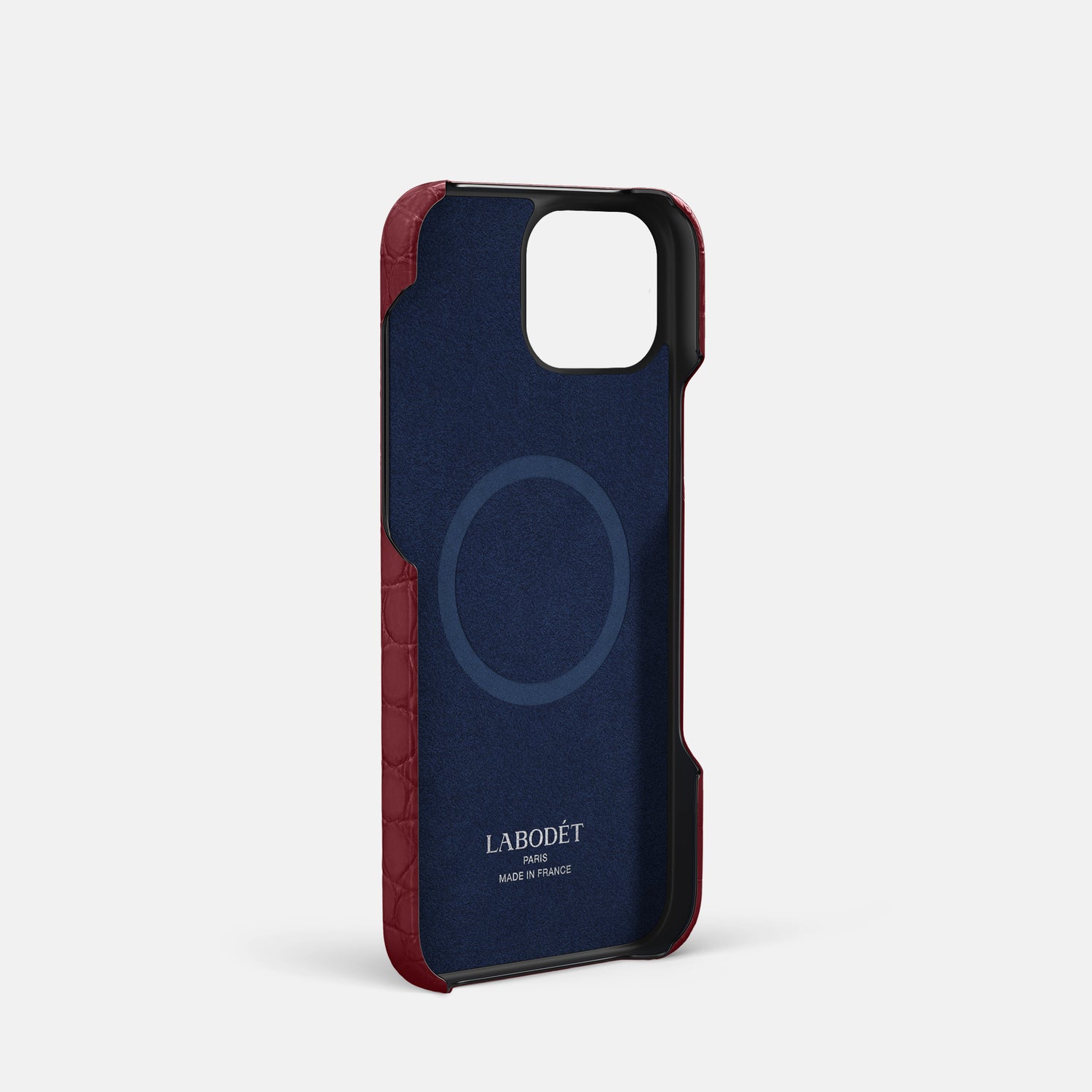 Burgundy iPhone 16 Pro Slim Handle Case Alligator -3 | Burgundy
