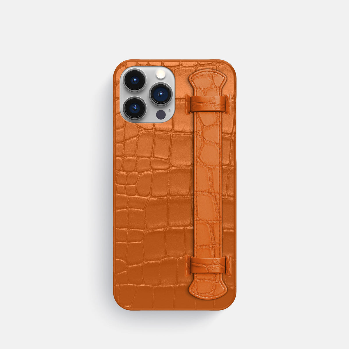 Orange iPhone 16 Pro Slim Handle Case Alligator -1 | Orange