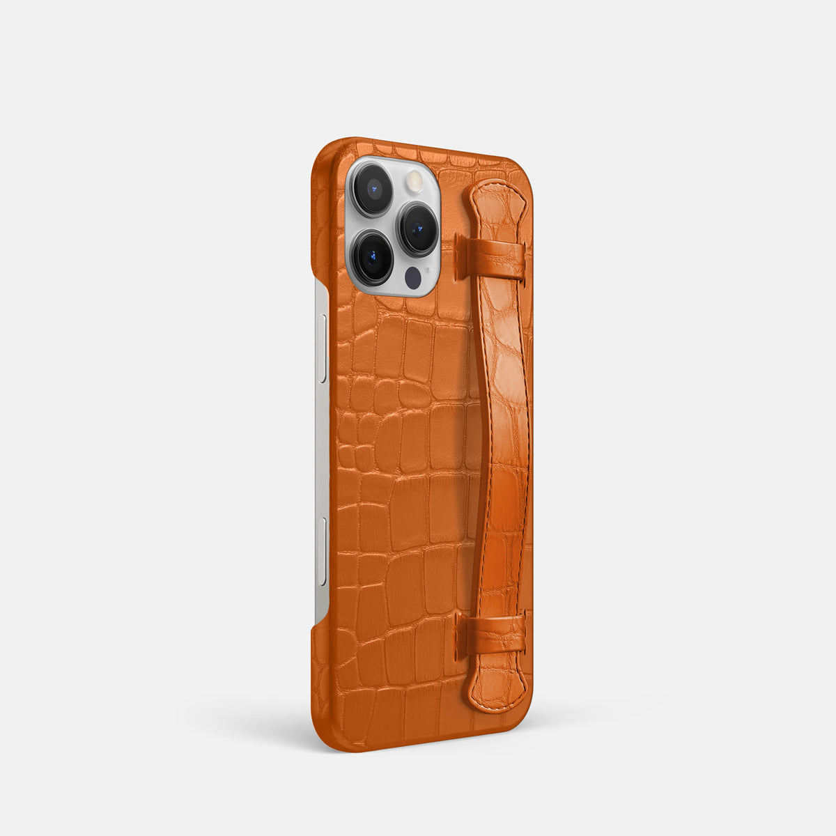Orange iPhone 16 Pro Slim Handle Case Alligator -2 | Orange