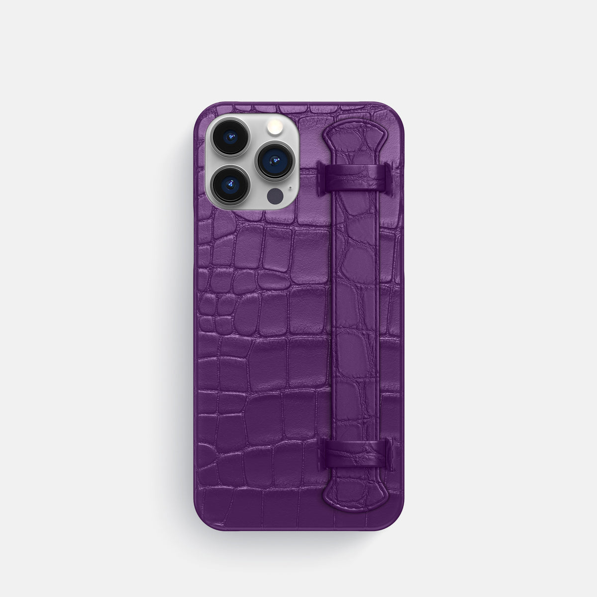 Purple iPhone 16 Pro Slim Handle Case Alligator -1 | Purple