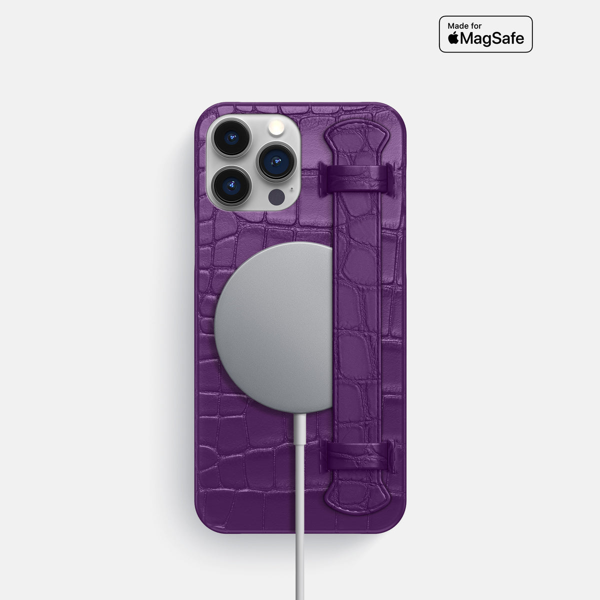 Purple iPhone 16 Pro Slim Handle Case Alligator -4 | Purple