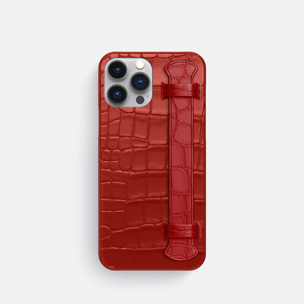 Red iPhone 16 Pro Slim Handle Case Alligator -1 | Red