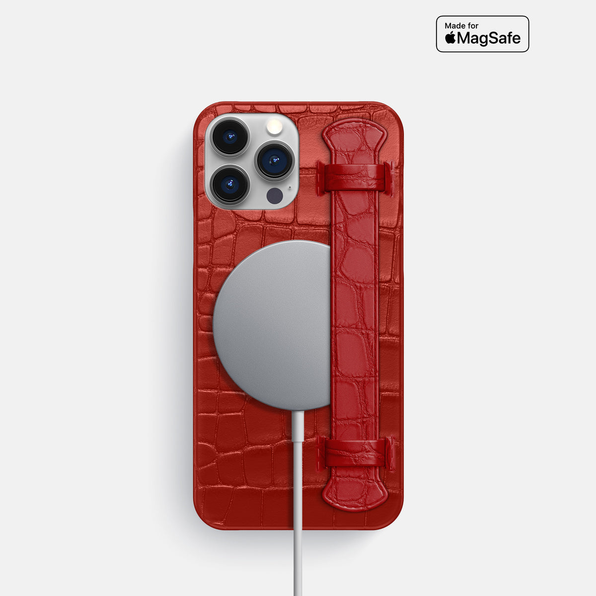 Red iPhone 16 Pro Slim Handle Case Alligator -4 | Red