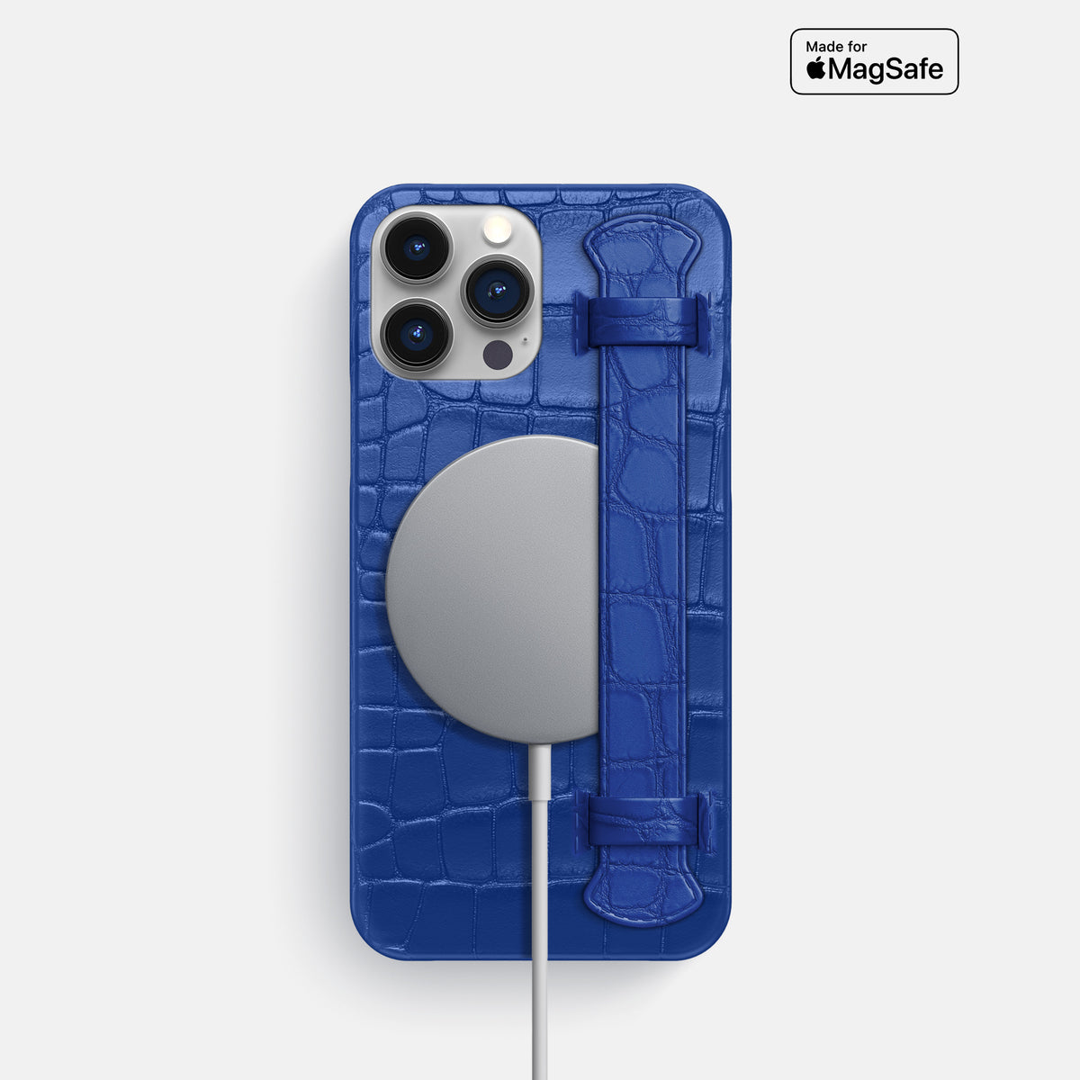 Royal Blue iPhone 16 Pro Slim Handle Case Alligator -4 | Royal-Blue