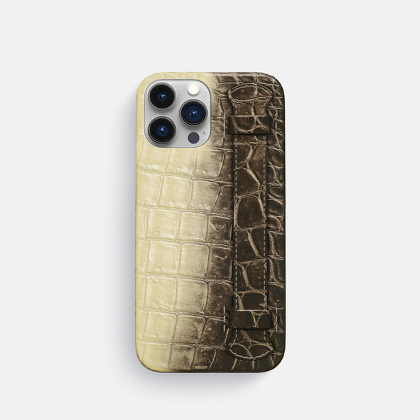 Slim Handle Case For iPhone 16 Pro In Himalayan Crocodile