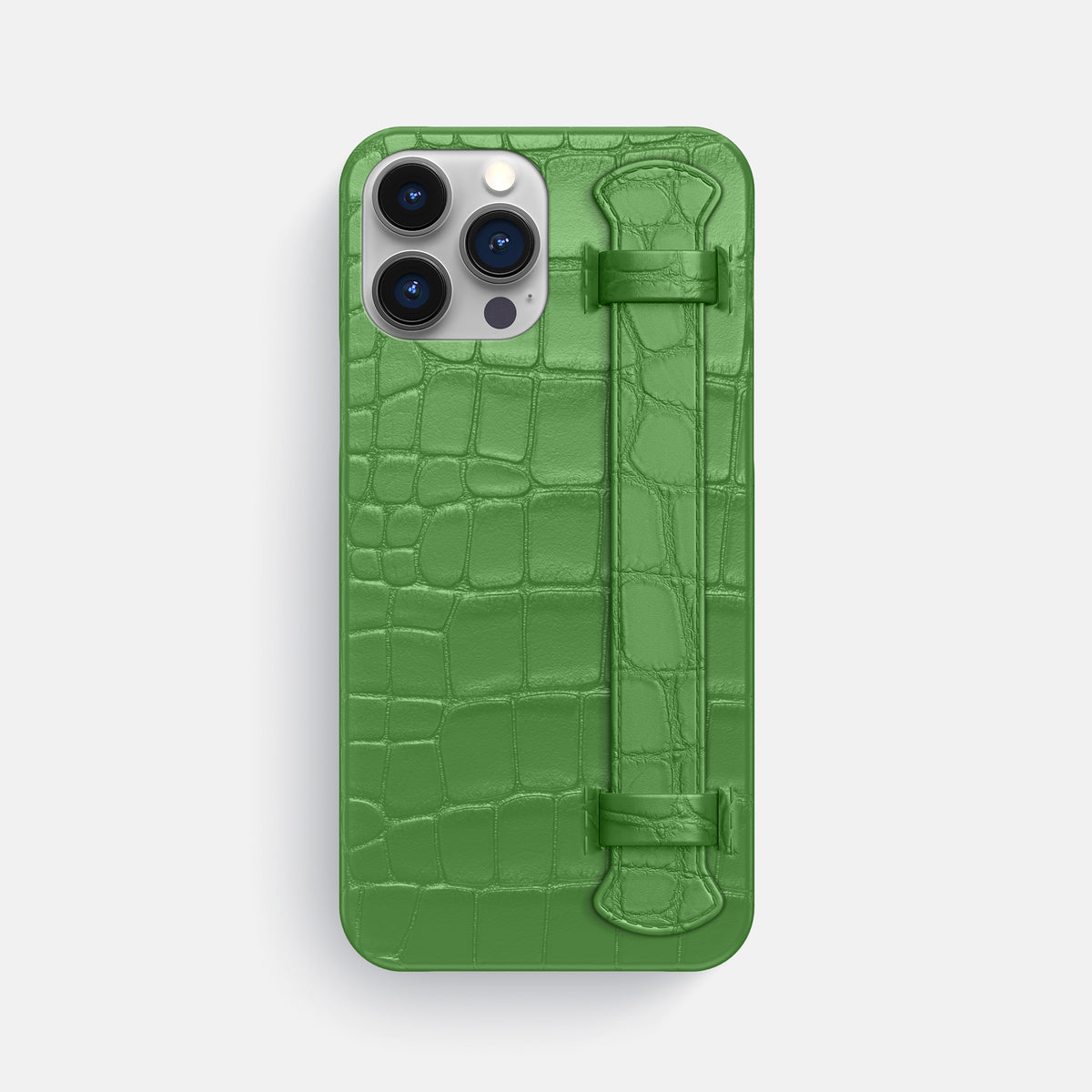Apple-Green iPhone 16 Pro Max Slim Handle Case Alligator -1 | Apple-Green