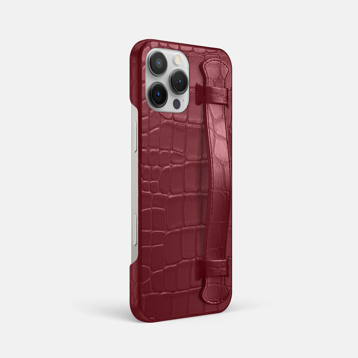 Burgundy iPhone 16 Pro Max Slim Handle Case Alligator -2 | Burgundy