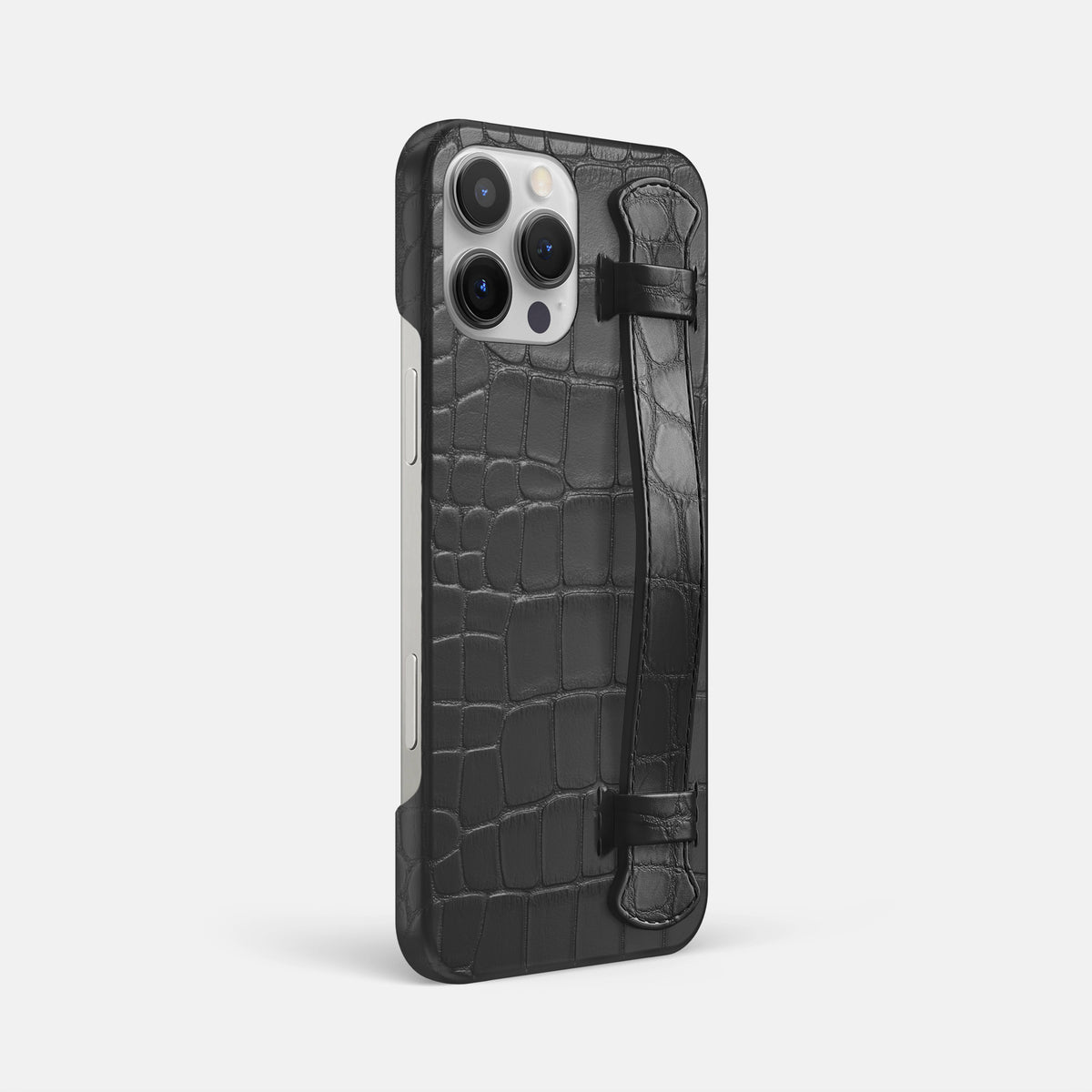 Grey iPhone 16 Pro Max Slim Handle Case Alligator -2 | Grey
