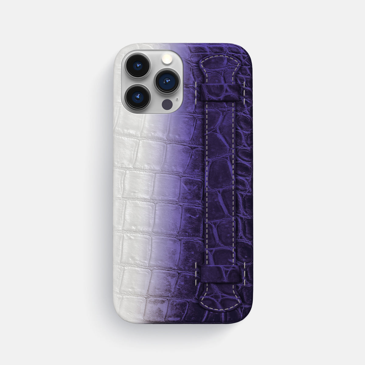 Purple iPhone 16 Pro Max Slim Handle Case In Himalayan Crocodile -1 | Purple