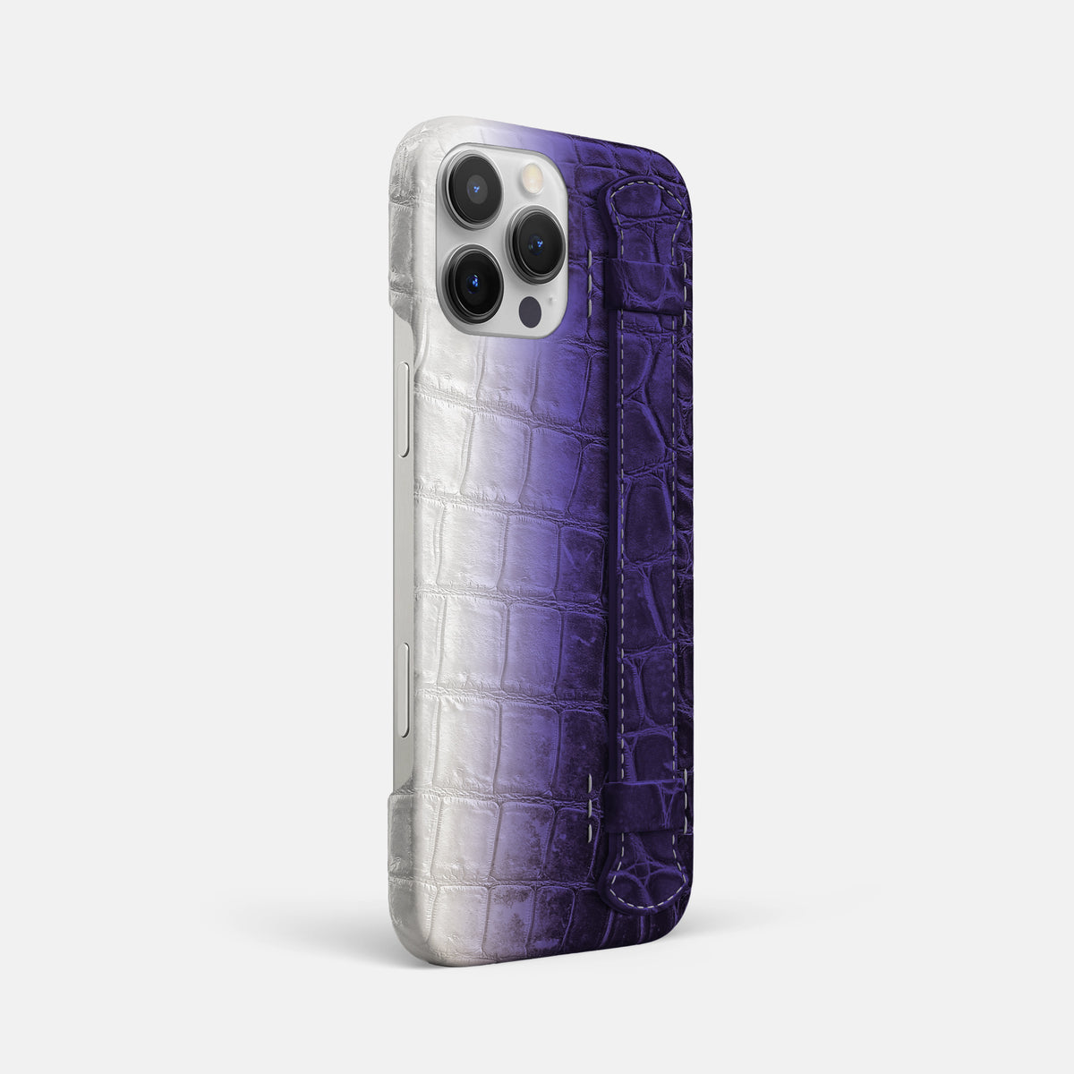 Purple iPhone 16 Pro Max Slim Handle Case In Himalayan Crocodile -2 | Purple