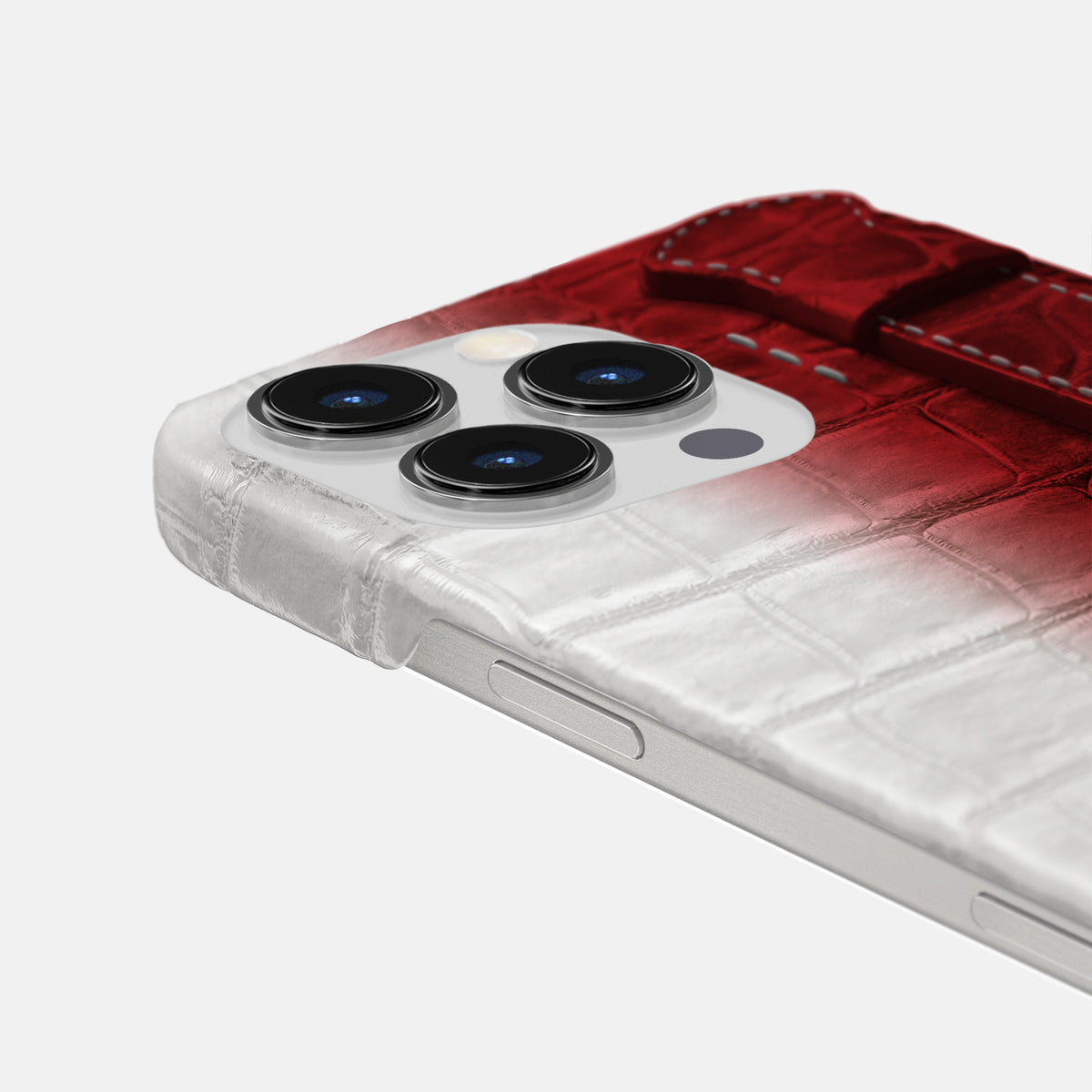 Red iPhone 16 Pro Max Slim Handle Case In Himalayan Crocodile -5 | Red