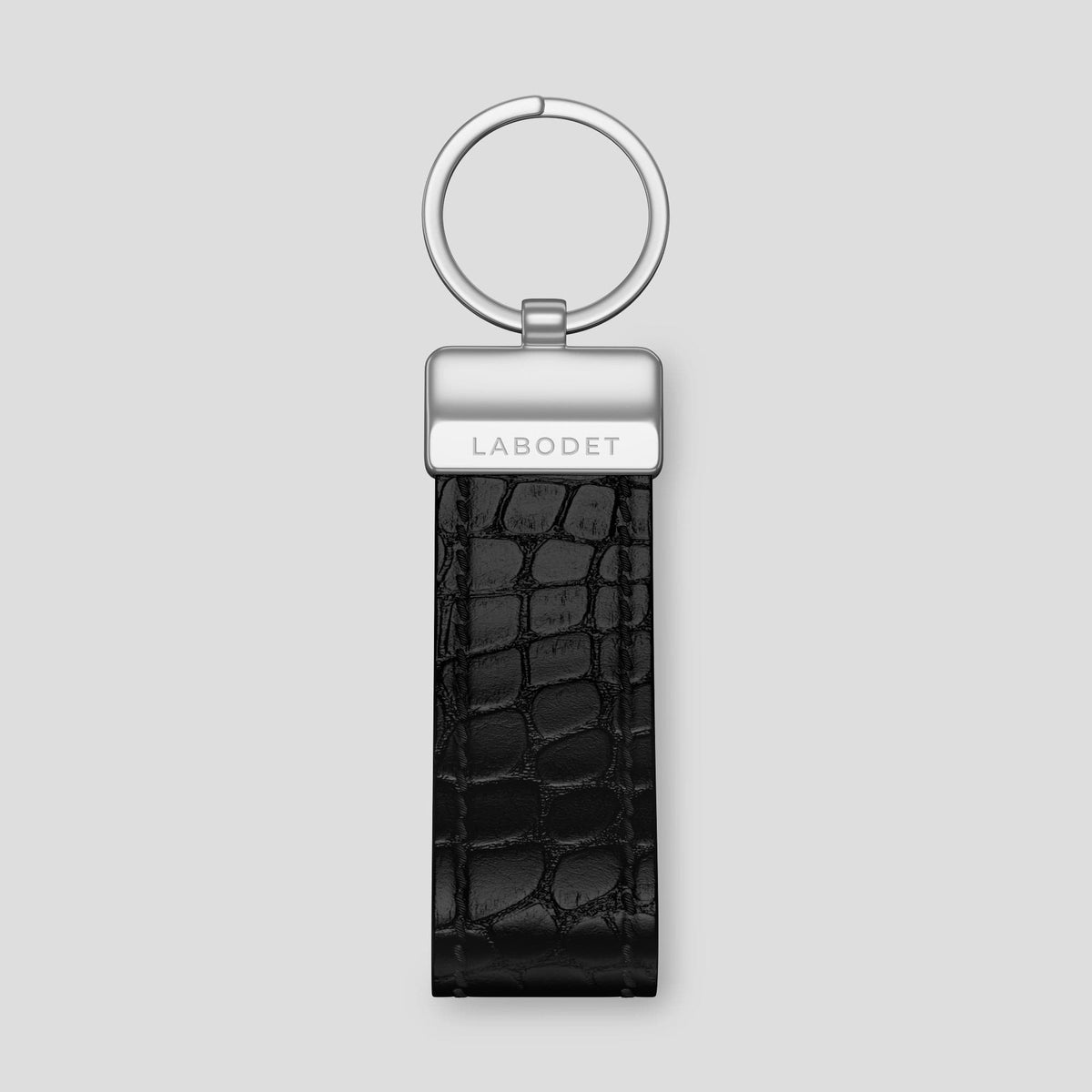 Black Keyring Holder Alligator with Steel Metal -1 | Black-Steel