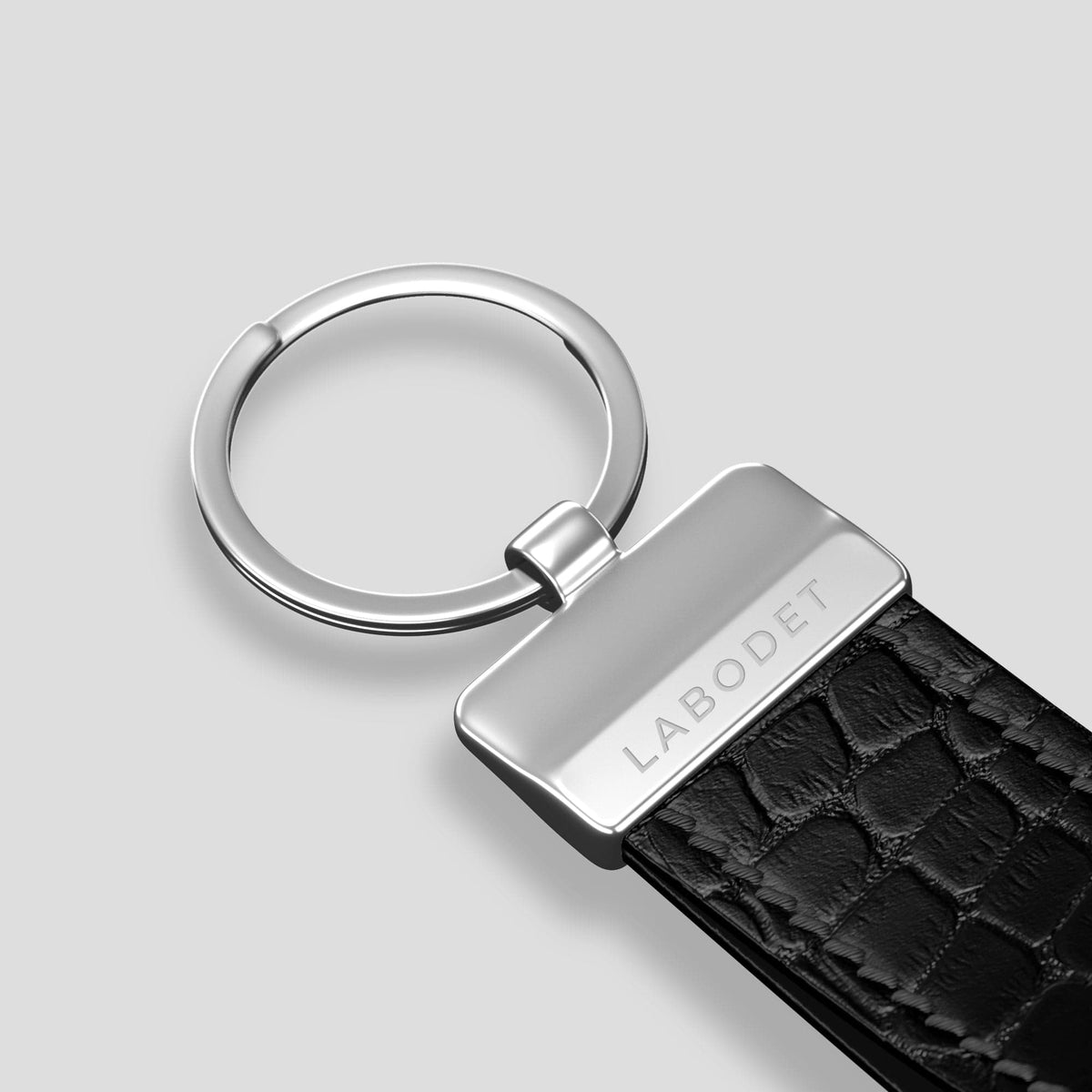 Black Keyring Holder Alligator with Steel Metal -3 | Black-Steel