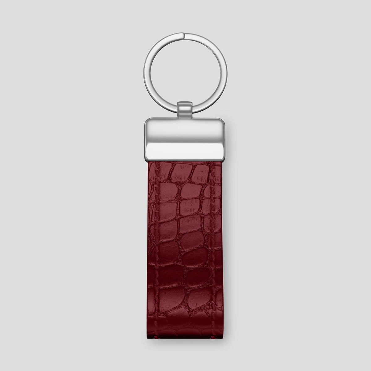 Burgundy Keyring Holder Alligator with Steel Metal -2 | Burgundy-Steel