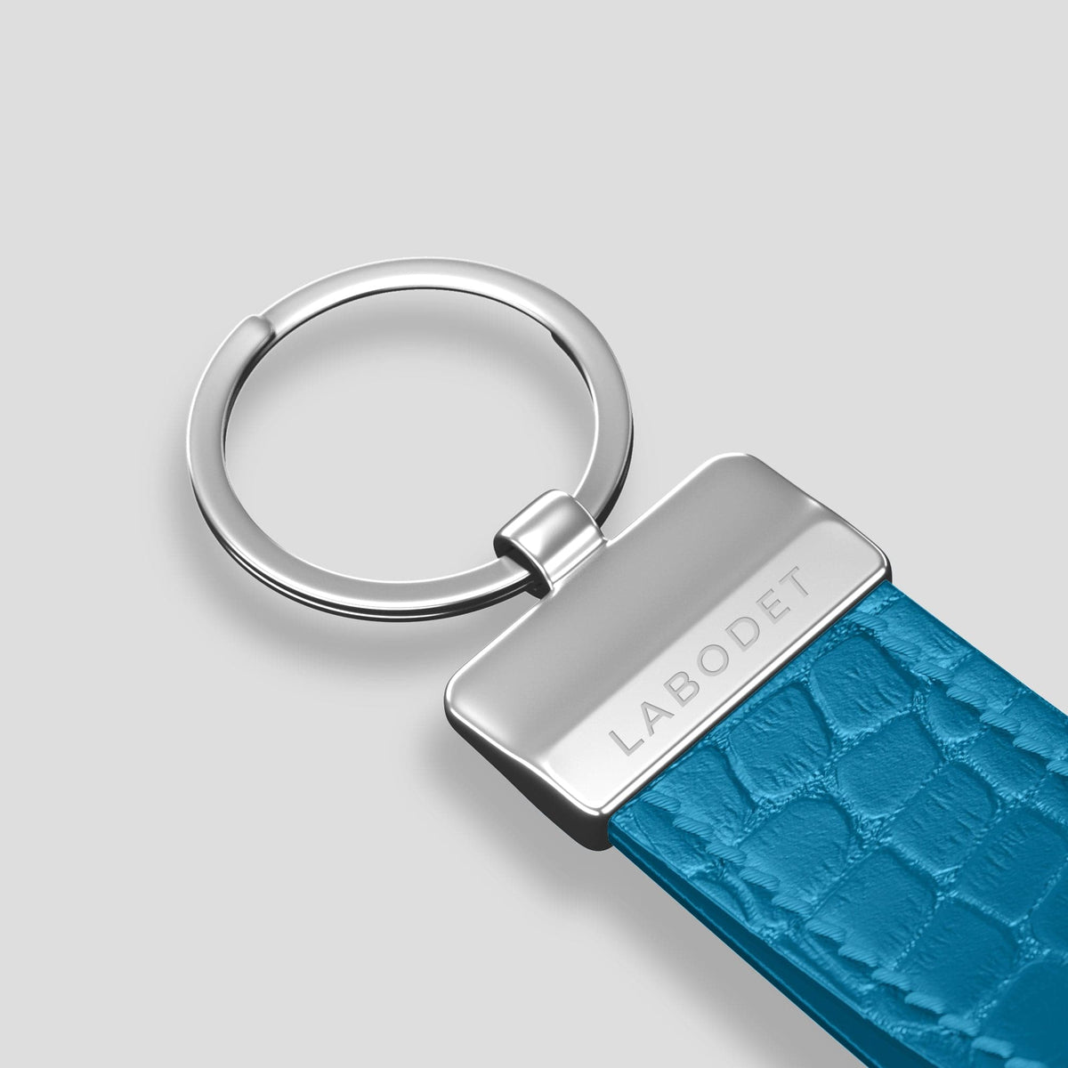 Curaçao-Blue Keyring Holder Alligator with Steel Metal -3 | Curaçao-Blue-Steel