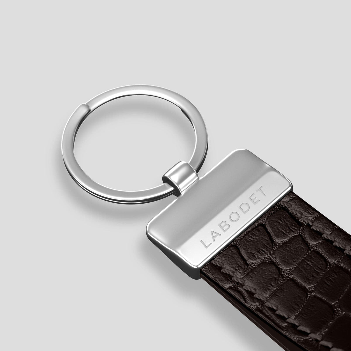 Dark Brown Keyring Holder Alligator with Steel Metal -3 | Dark-Brown-Steel
