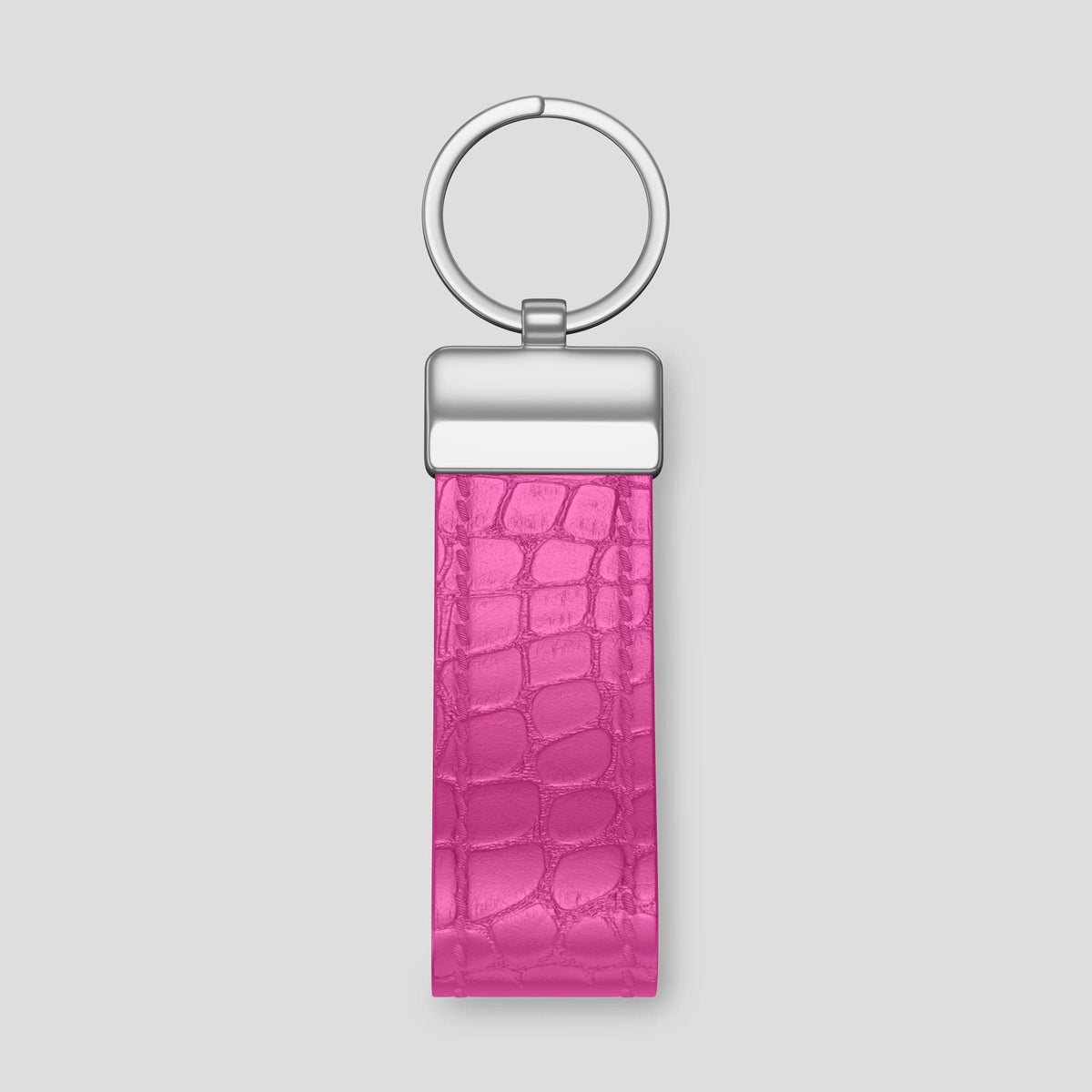 Fuchsia Keyring Holder Alligator with Steel Metal -2 | Fuchsia-Steel