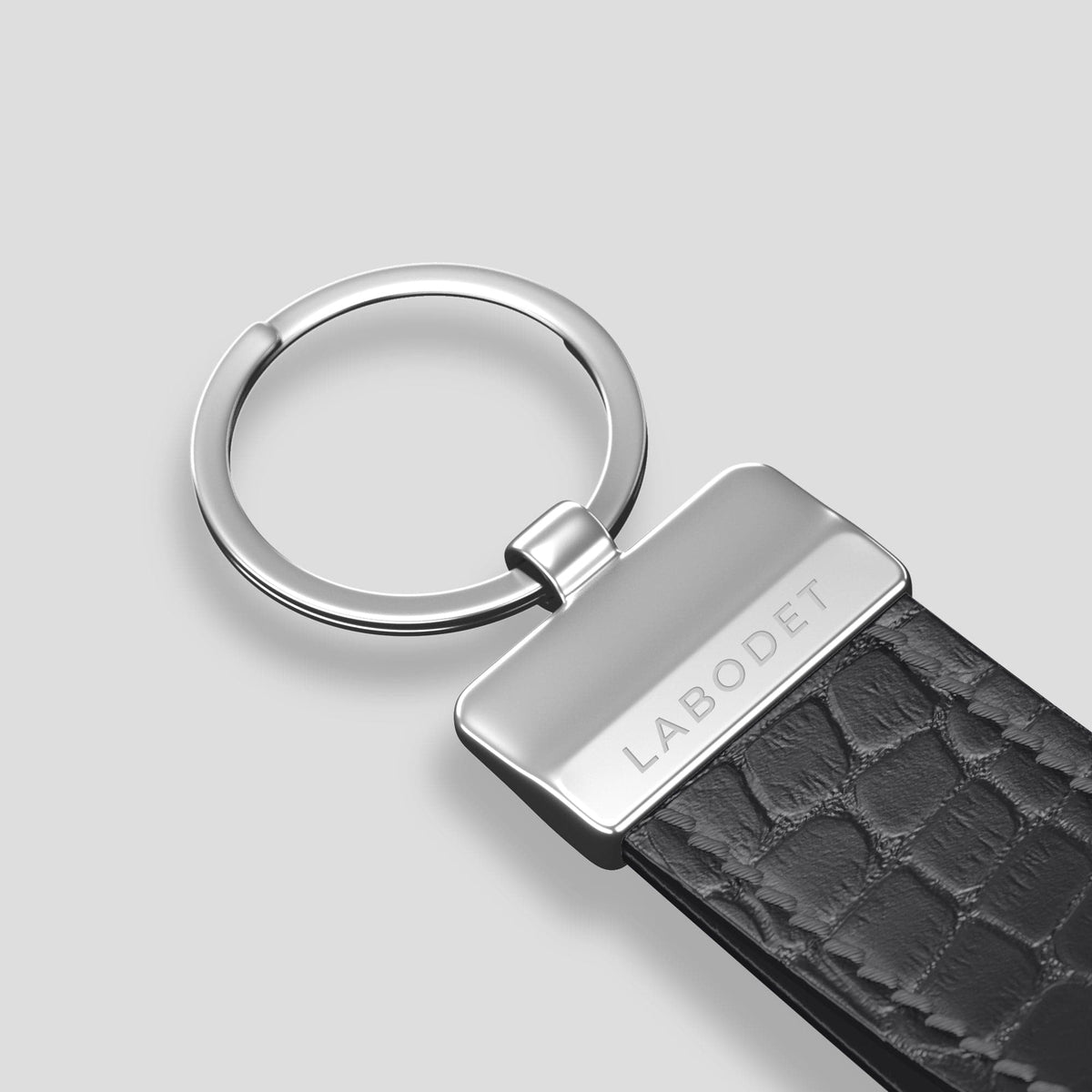 Grey Keyring Holder Alligator with Steel Metal -3 | Grey-Steel