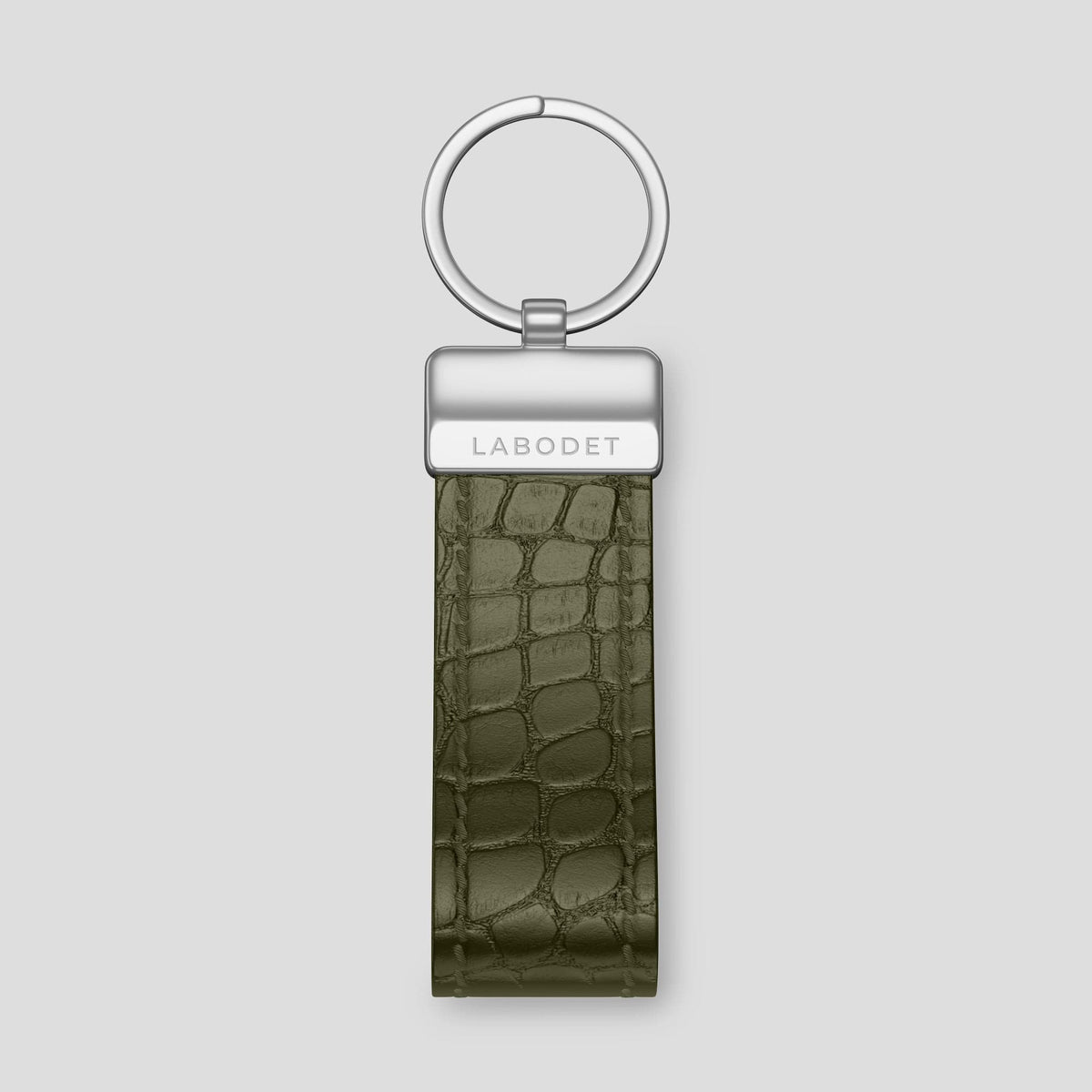 Kaki-Green Keyring Holder Alligator with Steel Metal -1 | Kaki-Green-Steel