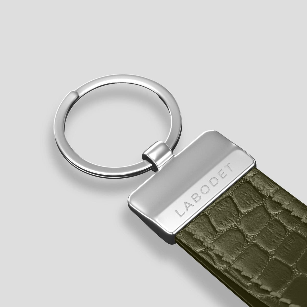 Kaki-Green Keyring Holder Alligator with Steel Metal -3 | Kaki-Green-Steel