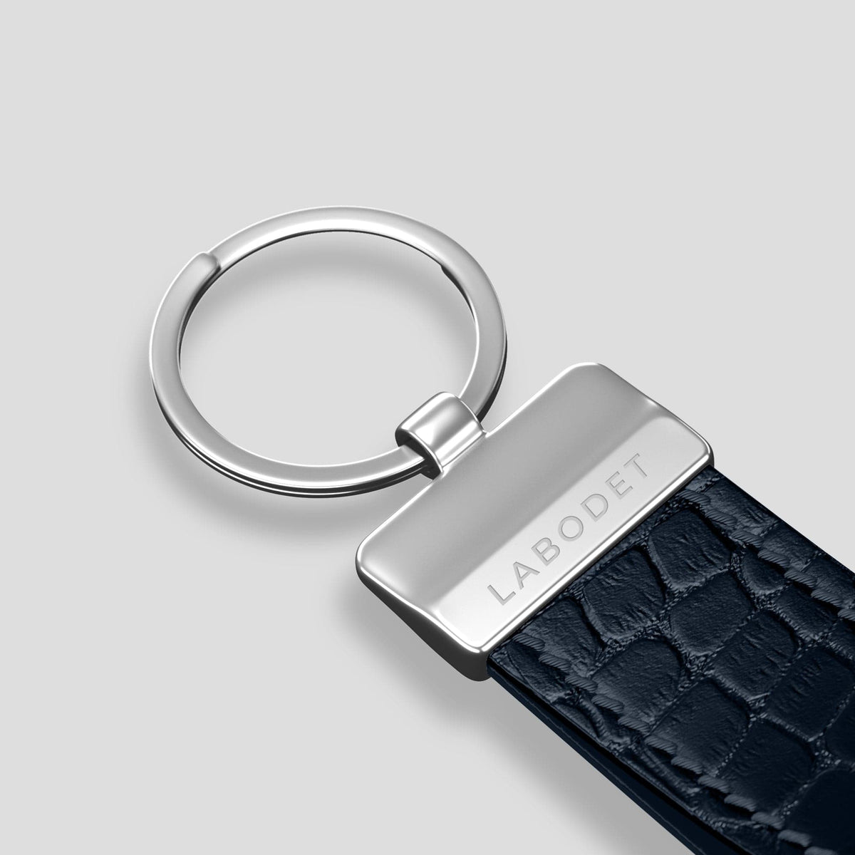 Navy Blue Keyring Holder Alligator with Steel Metal -3 | Navy-Blue-Steel