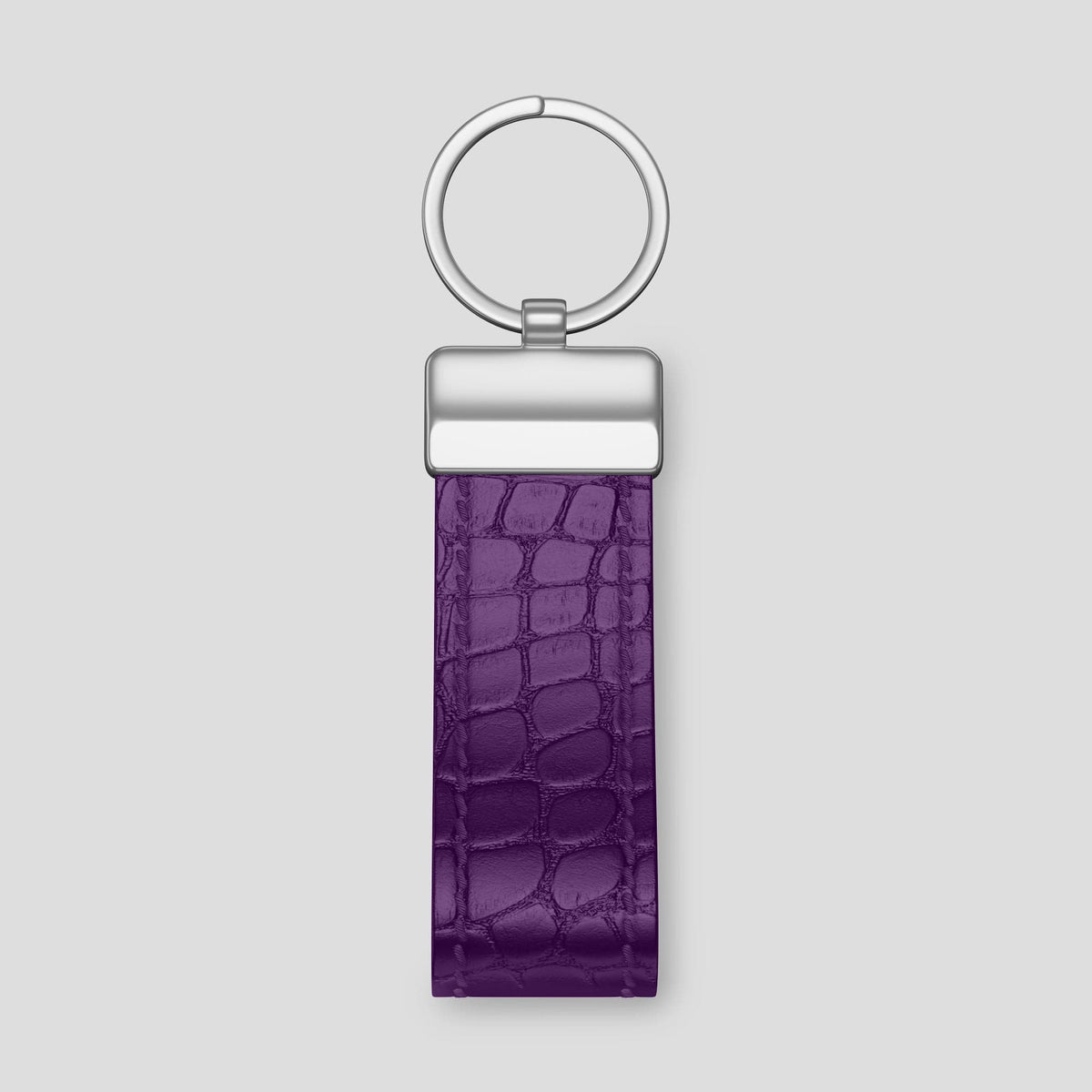 Purple Keyring Holder Alligator with Steel Metal -2 | Purple-Steel