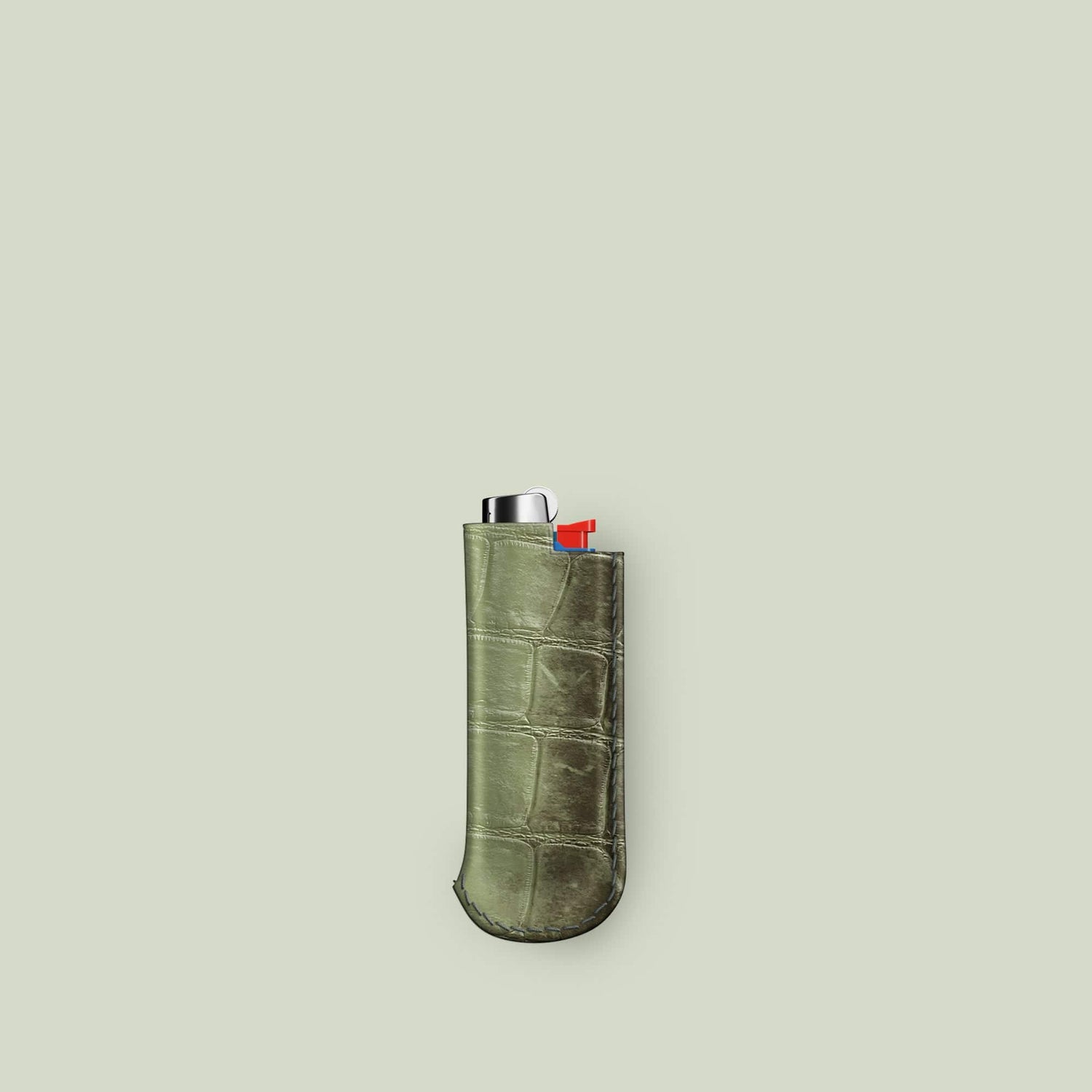 Lighter Case Celadon Green In Himalayan Crocodile -1 | Celadon-Green
