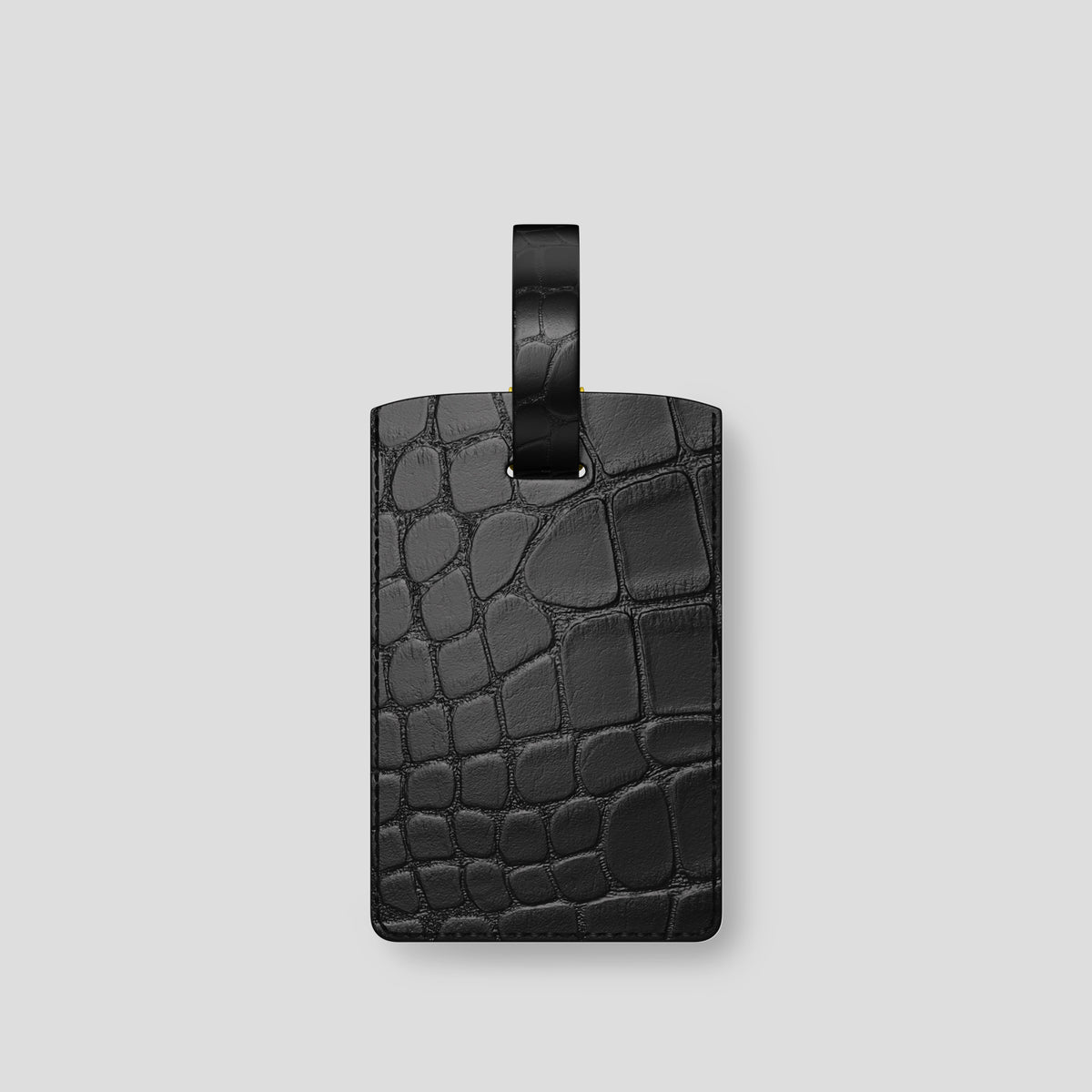 Black Luggage Tag Alligator with Gold Metal -1 | Black-Gold