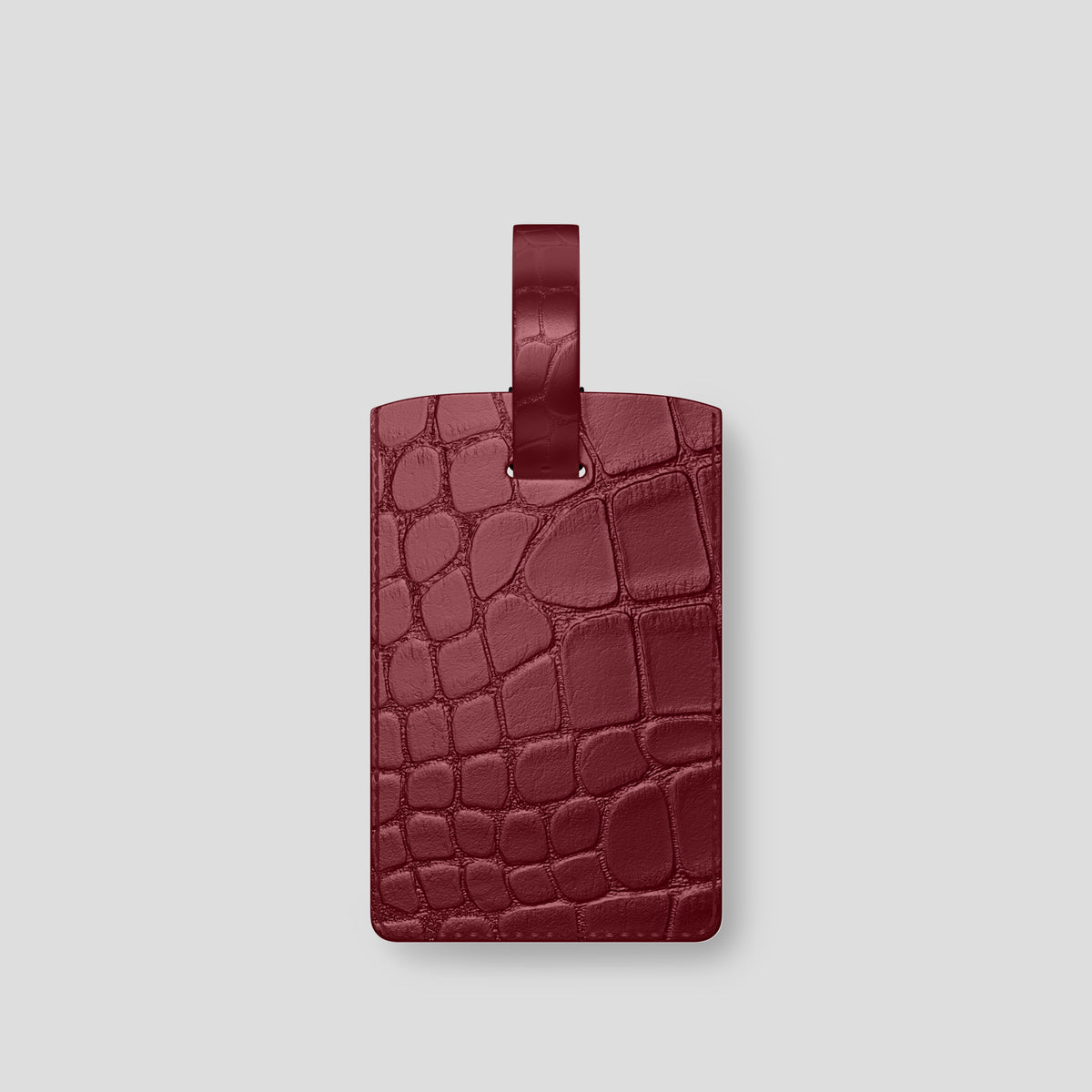Burgundy Luggage Tag Alligator with Black Metal -1 | Burgundy-Black