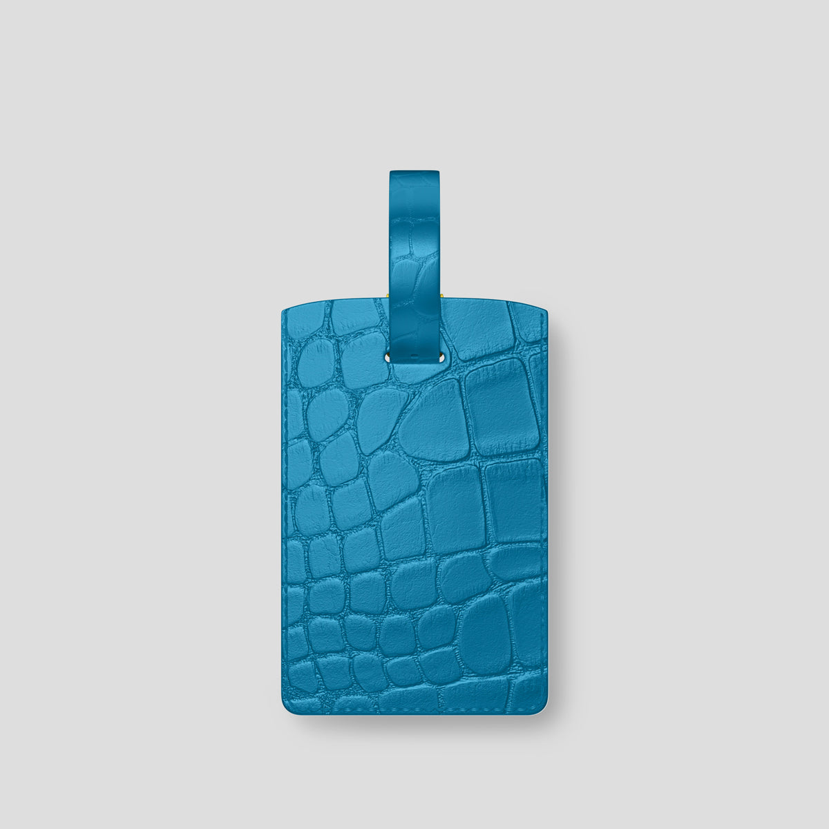 Curaçao-Blue Luggage Tag Alligator with Gold Metal -1 | Curaçao-Blue-Gold