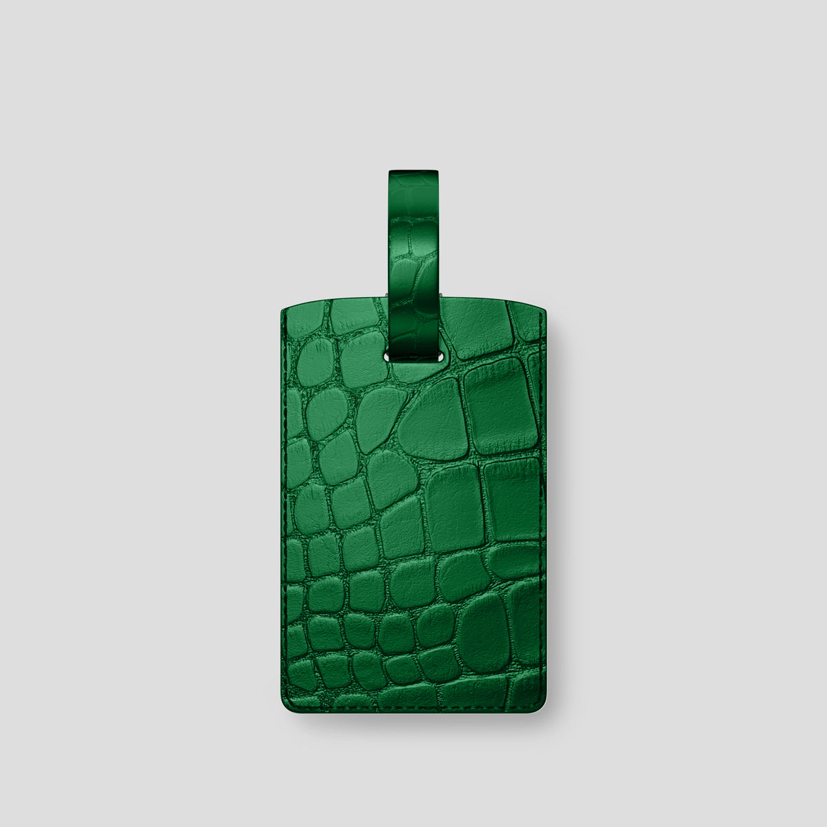 Forest-Green Luggage Tag Alligator with Steel Metal -1 | Forest-Green-Steel