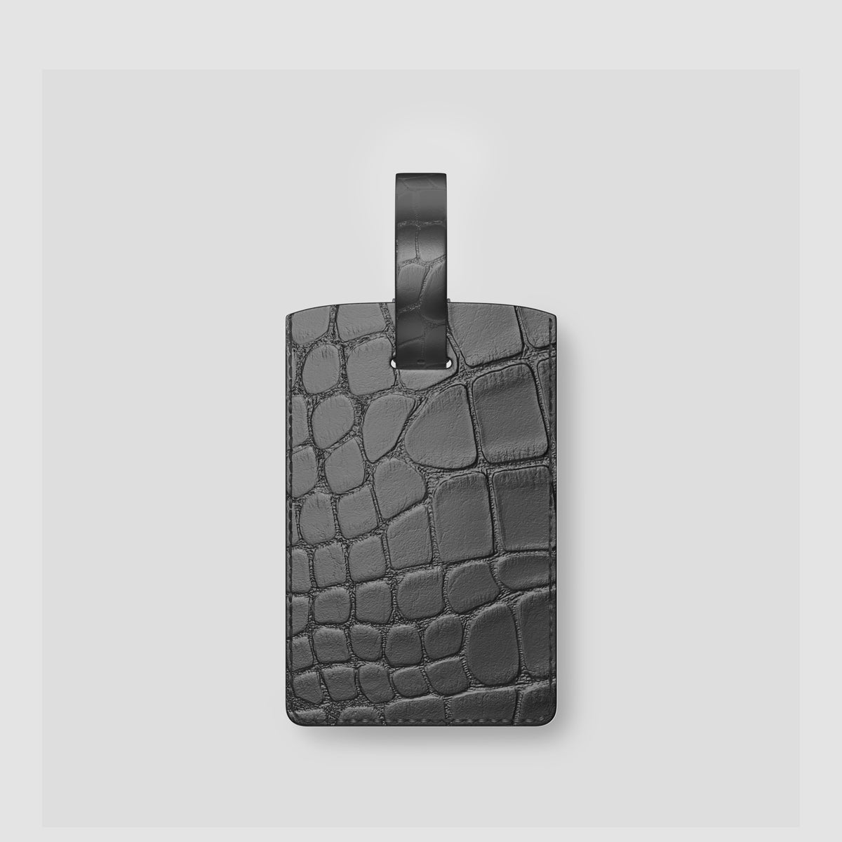 Grey Luggage Tag Alligator with Steel Metal -1 | Grey-Steel