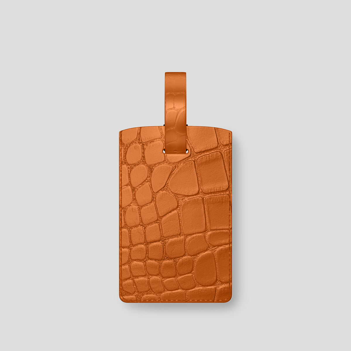 Orange Luggage Tag Alligator with Black Metal -1 | Orange-Black