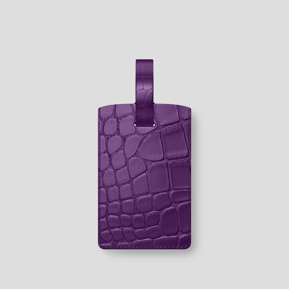 Purple Luggage Tag Alligator with Black Metal -1 | Purple-Black