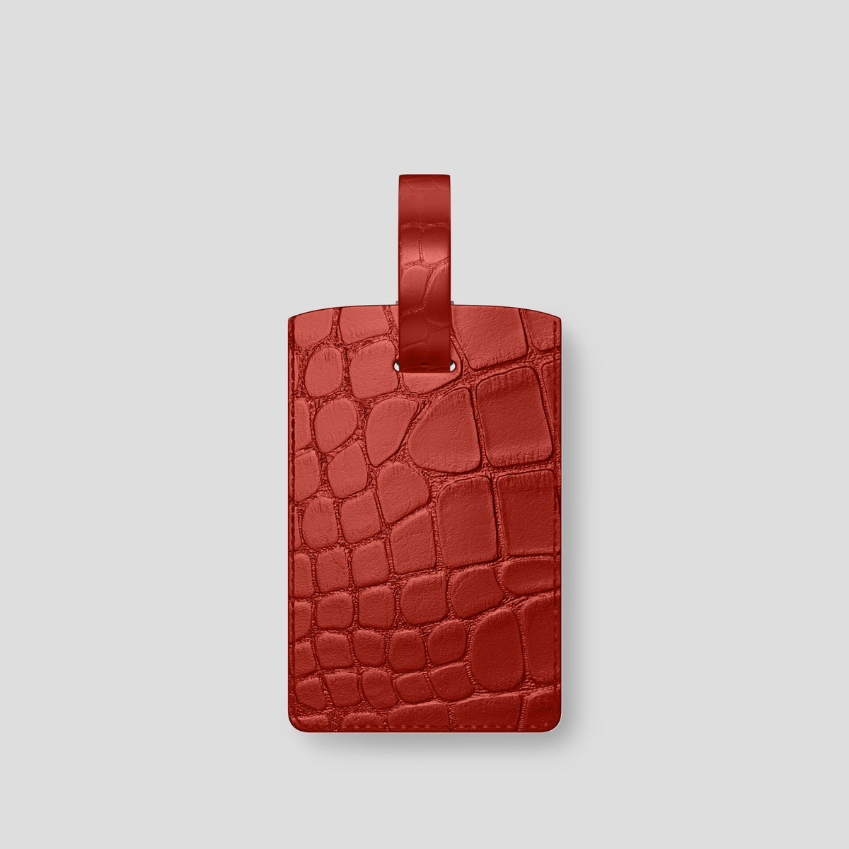 Red Luggage Tag Alligator with Steel Metal -1 | Red-Steel