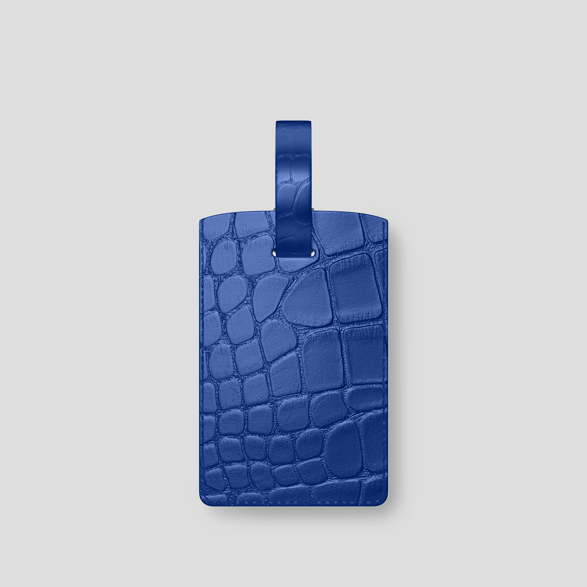 Royal Blue Luggage Tag Alligator with Steel Metal -1 | Royal-Blue-Steel