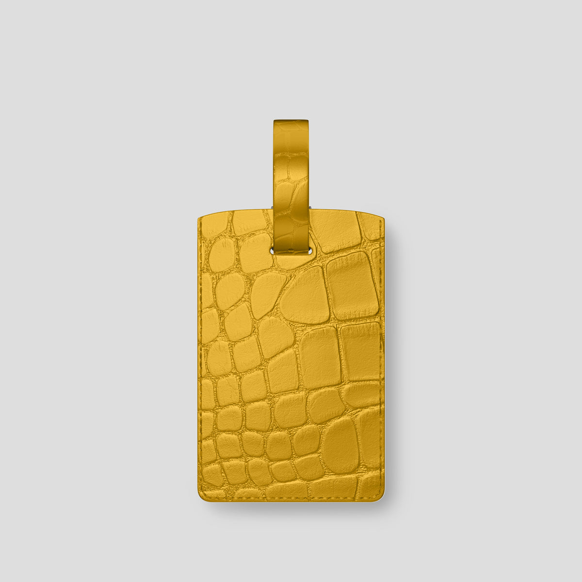 Yellow Luggage Tag Alligator with Steel Metal -1 | Yellow-Steel