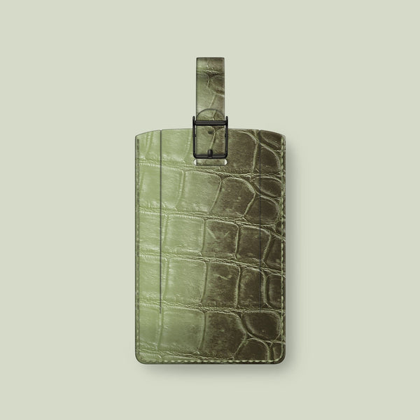 Accessory Luggage Tag Celadon Green In Himalayan Crocodile
